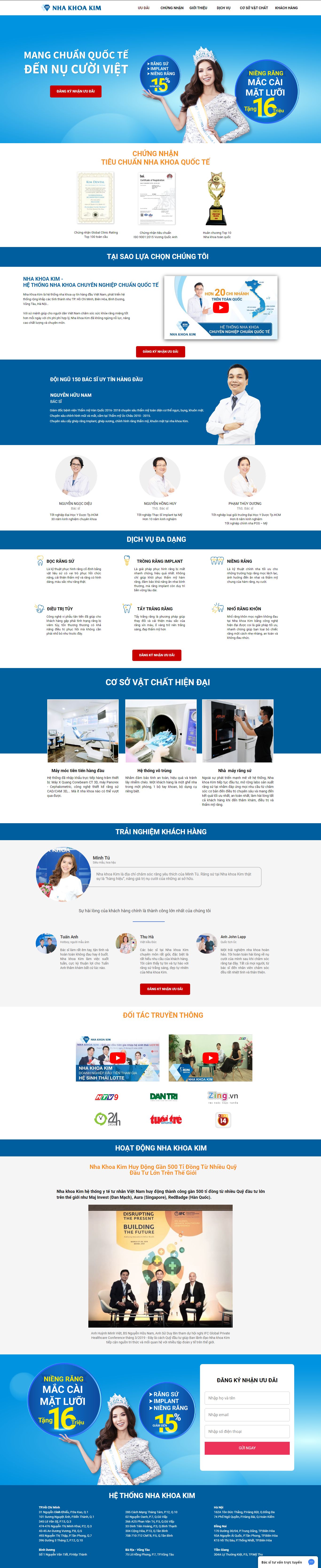 Thiết kế Web phòng khám nha khoa - nhakhoakim.com