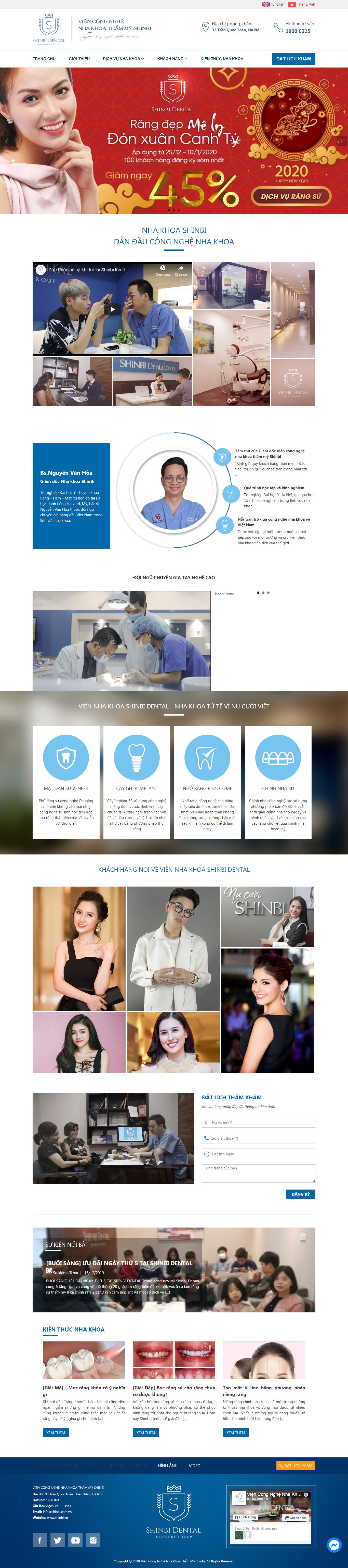 Thiết kế Web phòng khám nha khoa - shinbi.vn