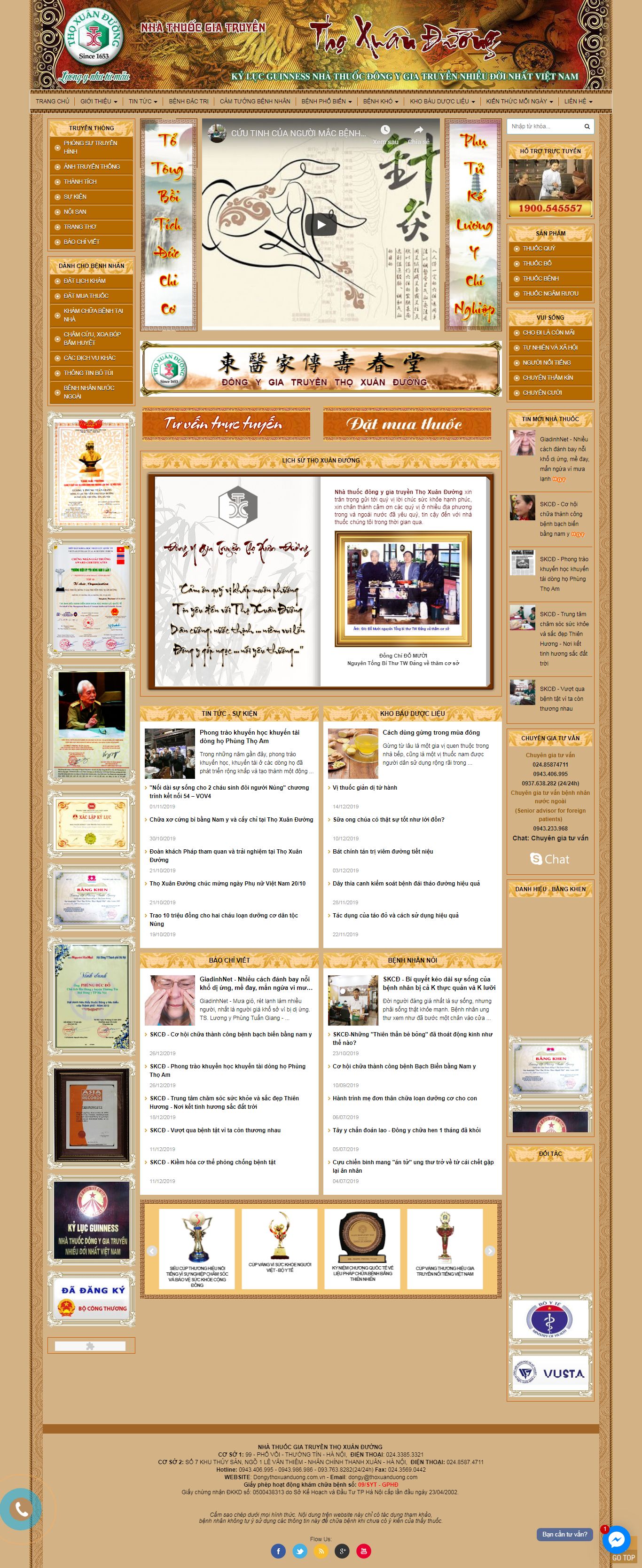 Thiết kế Web nhà thuốc đông y - dongythoxuanduong.com.vn