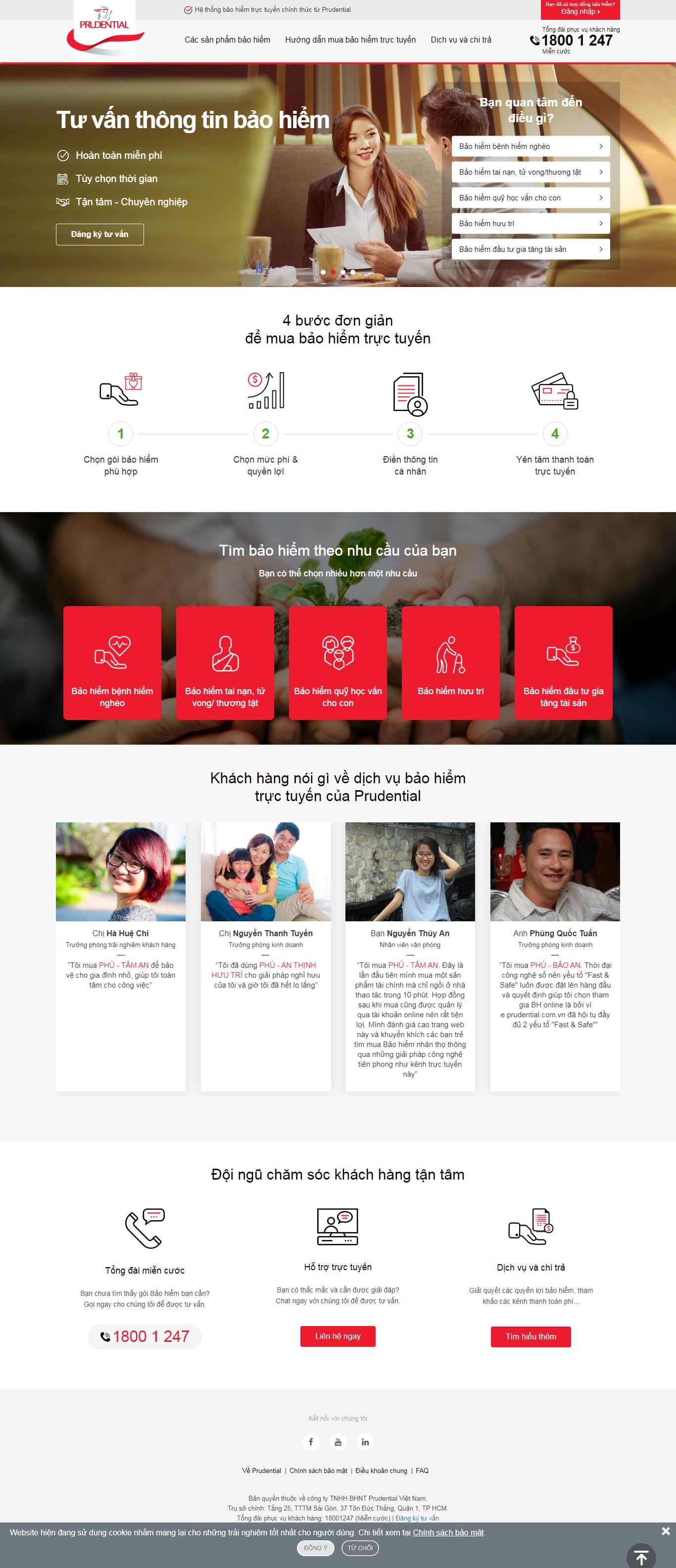 Thiết kế Web bán bảo hiểm - e.prudential.com.vn