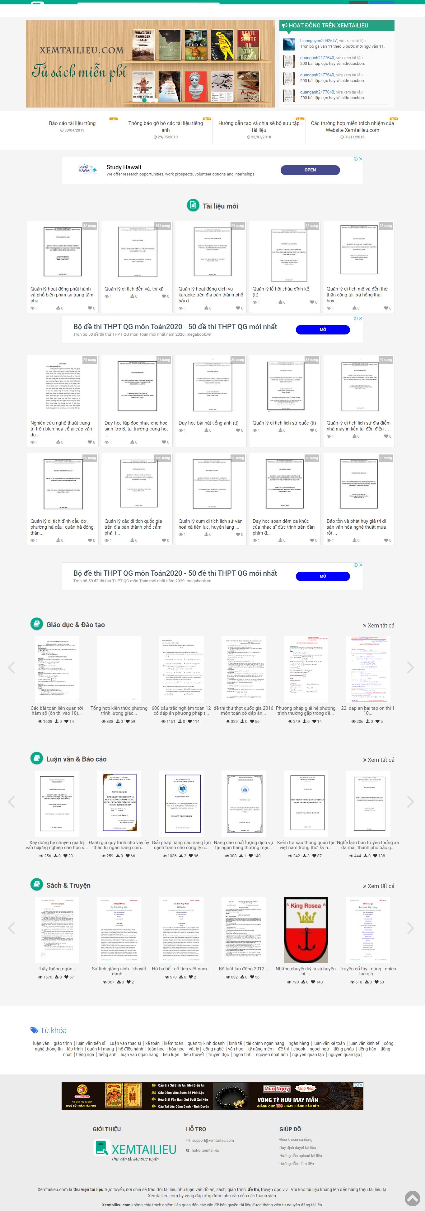 Thiết kế Web bán, chia sẻ tài liệu trực tuyến - xemtailieu.com