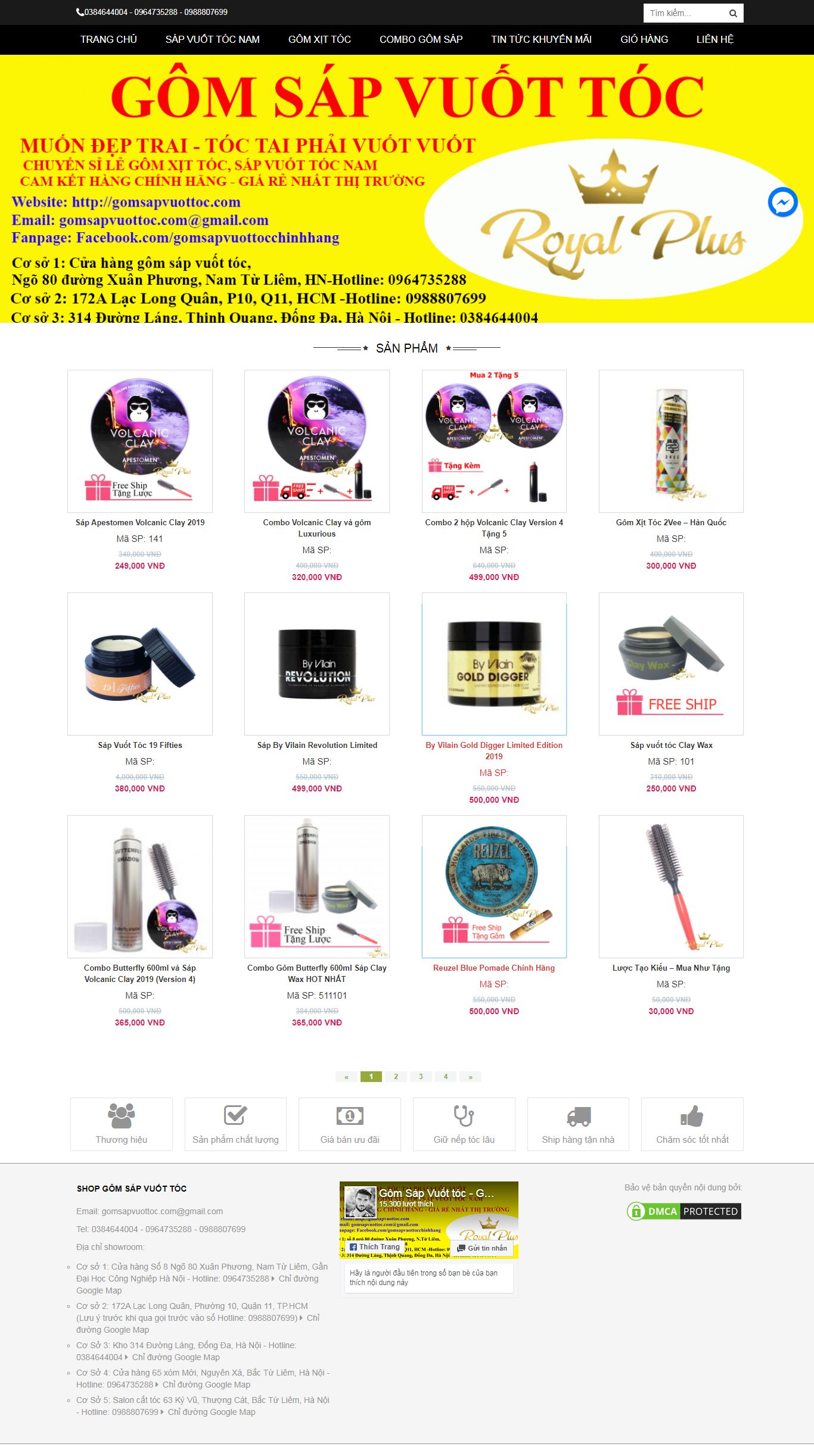 Thiết kế Web bán sáp vuốt tóc - gomsapvuottoc.com