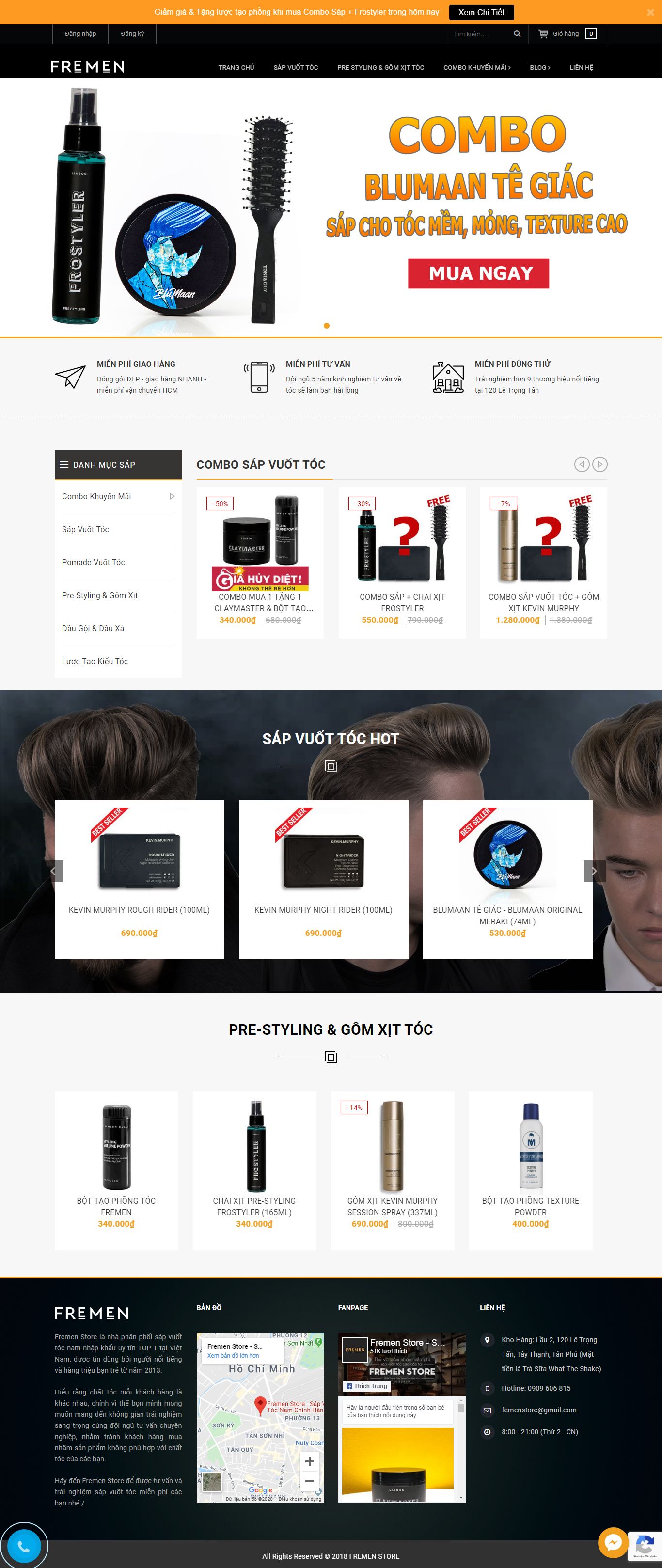 Thiết kế Web bán sáp vuốt tóc - fremen.vn