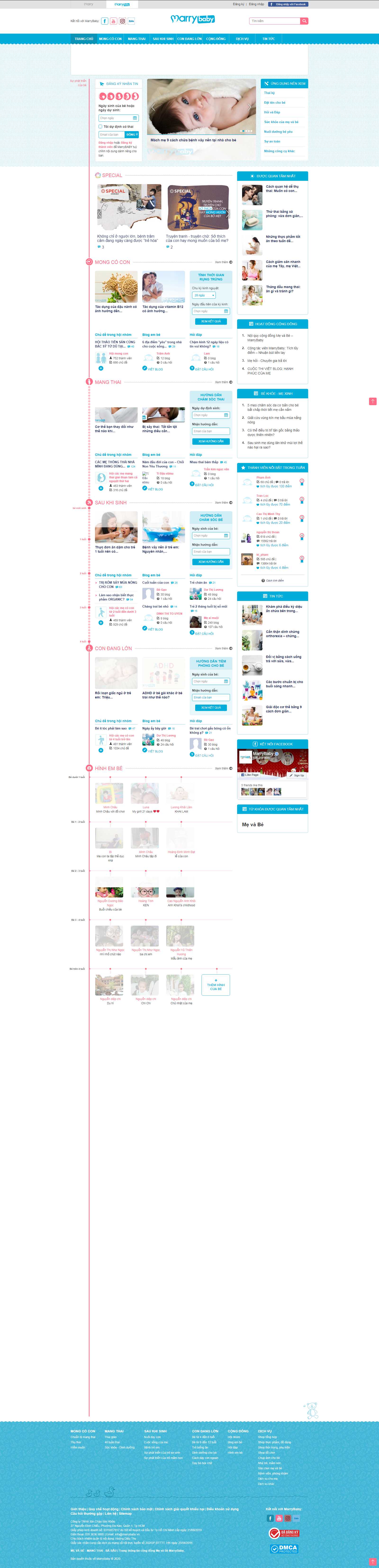 Thiết kế web diễn đàn - www.marrybaby.vn