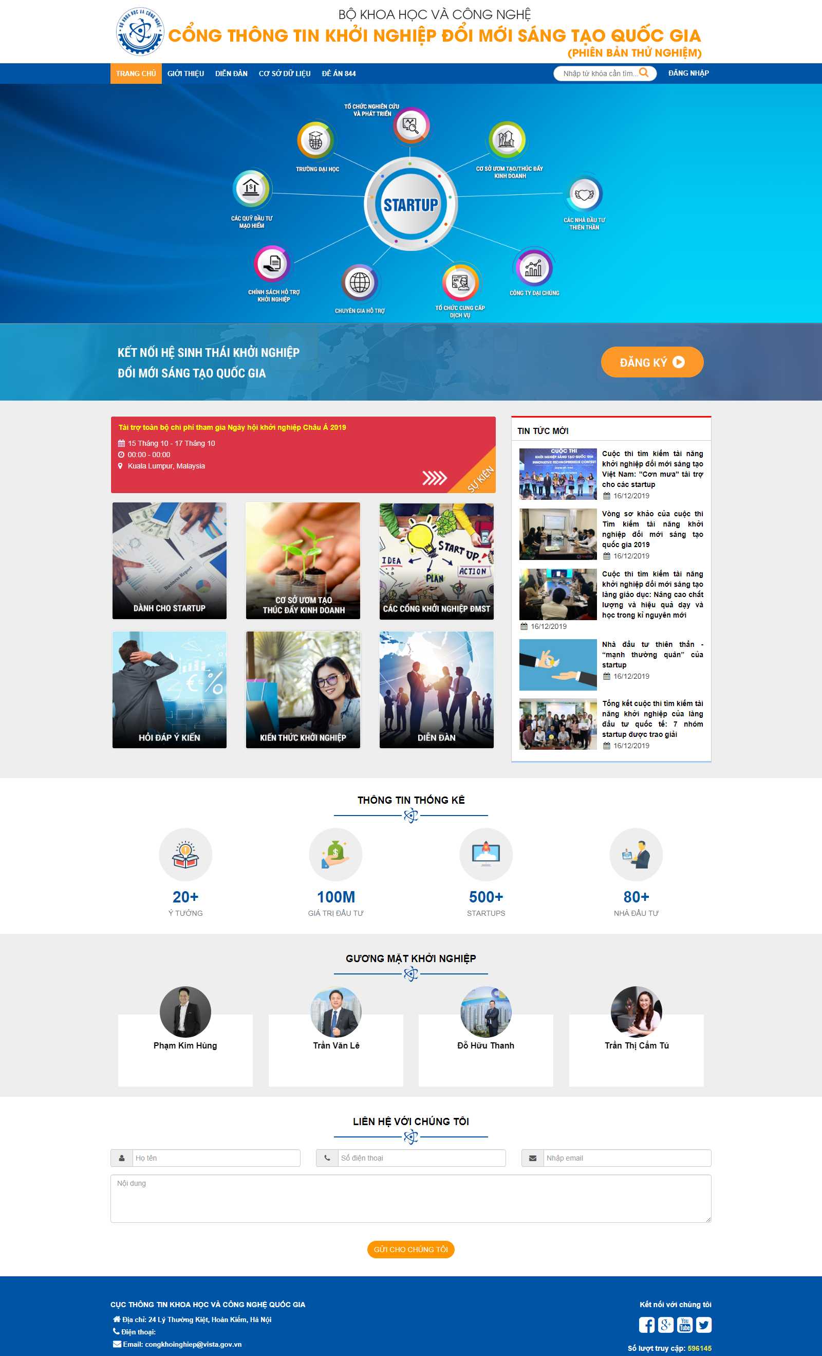 Thiết kế web khởi nghiệp - startup.gov.vn