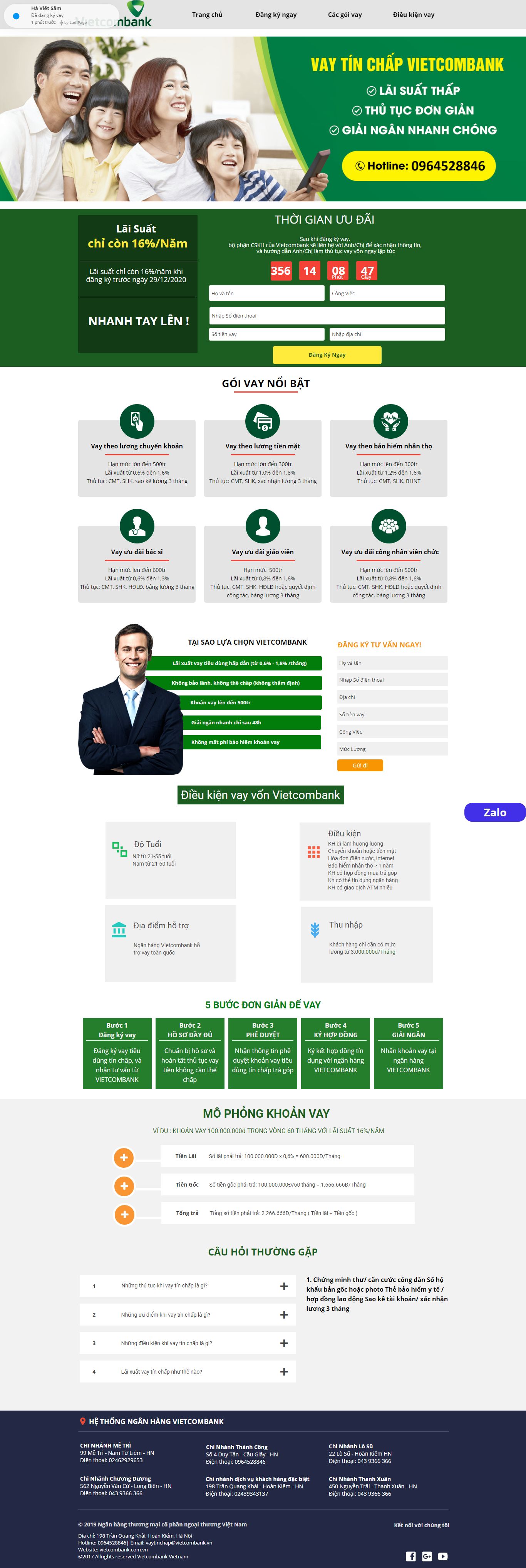 Thiết kế Web vay vốn tín dụng ngân hàng - vaynhanh.vietcombank247.com.vn