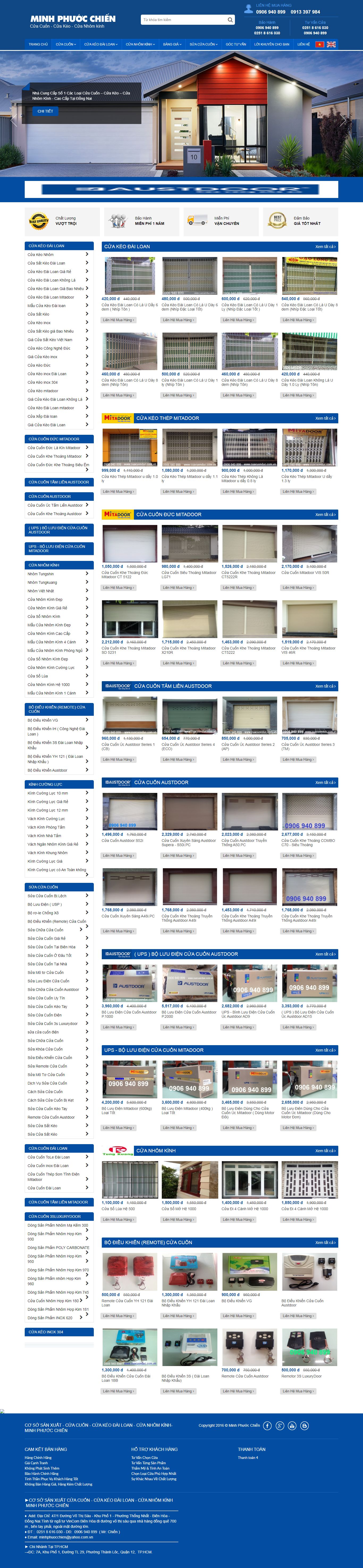 Thiết kế Web nhôm kính, cửa cuốn - cuacuonduc.com.vn