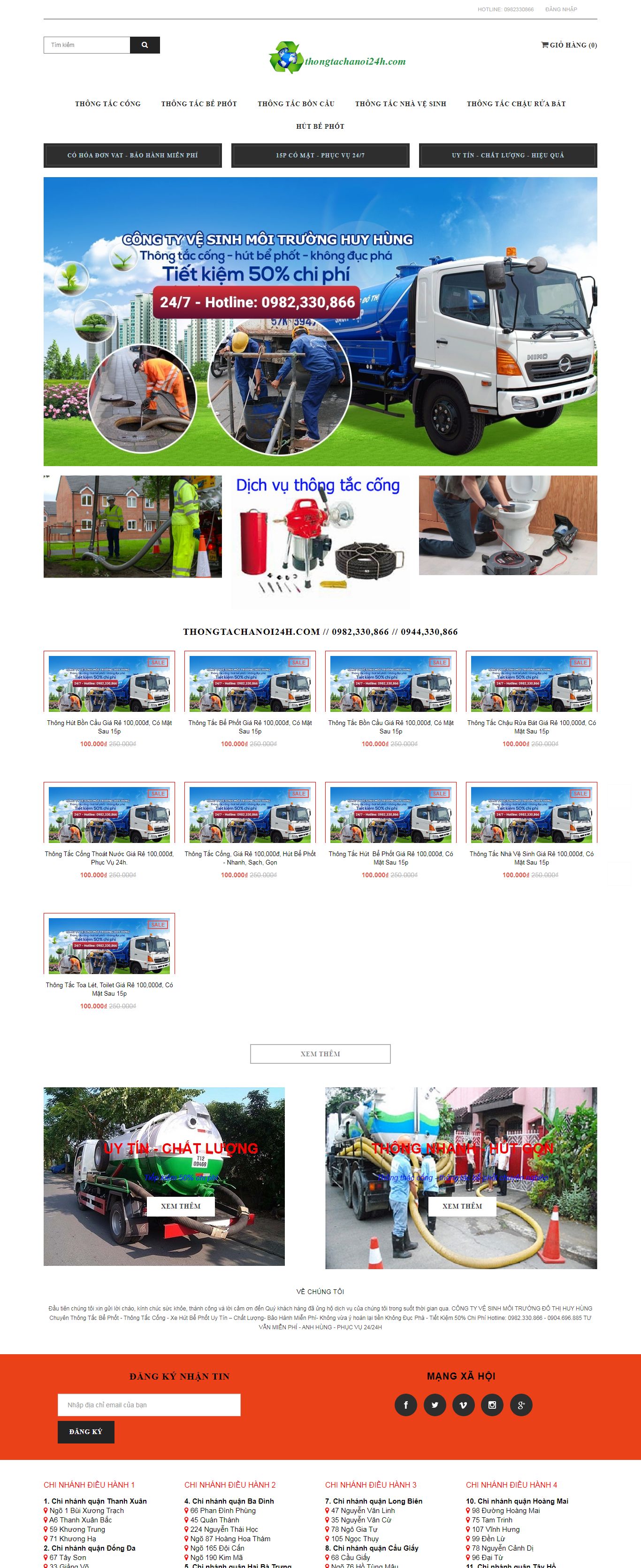 Thiết kế Web dịch vụ thông tắc công - thongtachanoi24h.com