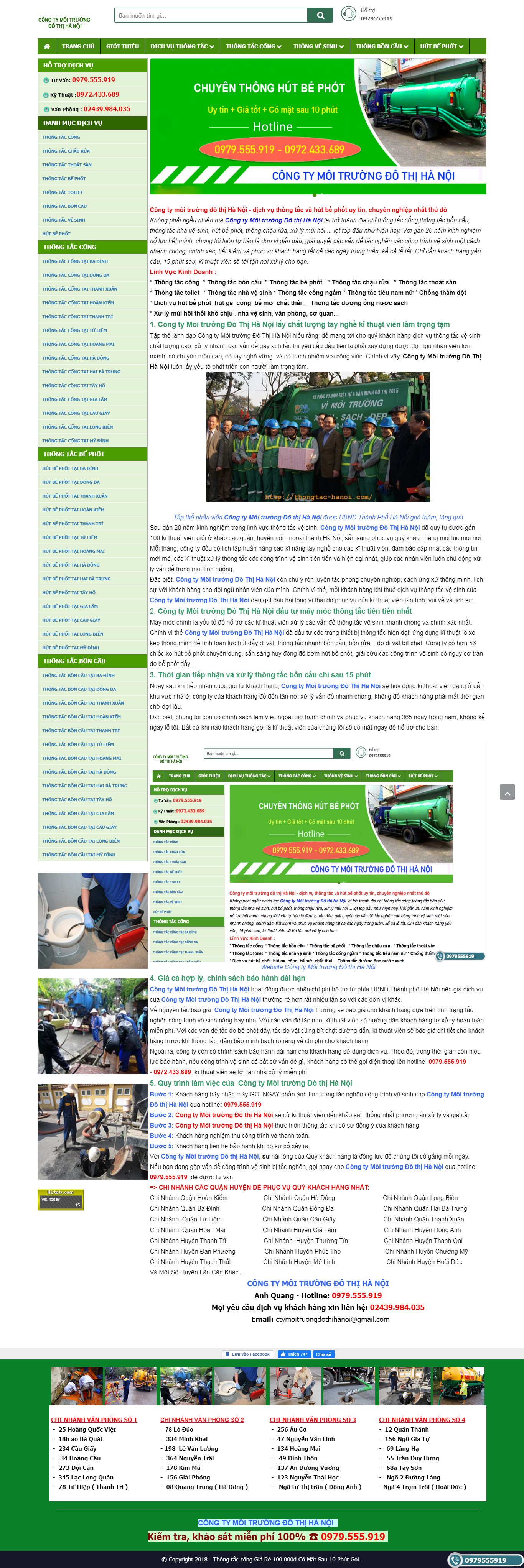 Thiết kế Web công ty môi trường - thongtac-hanoi.com