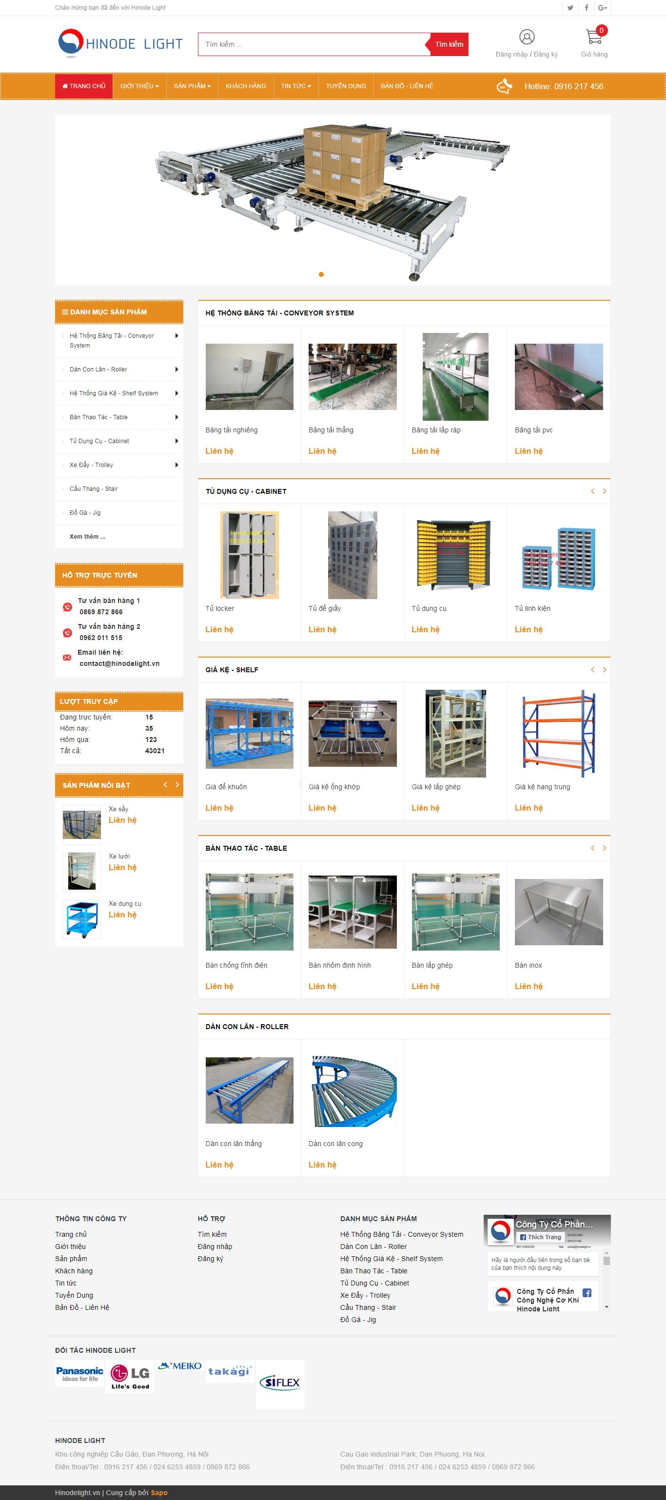 Thiết kế Web xưởng cơ khí - hinodelight.vn