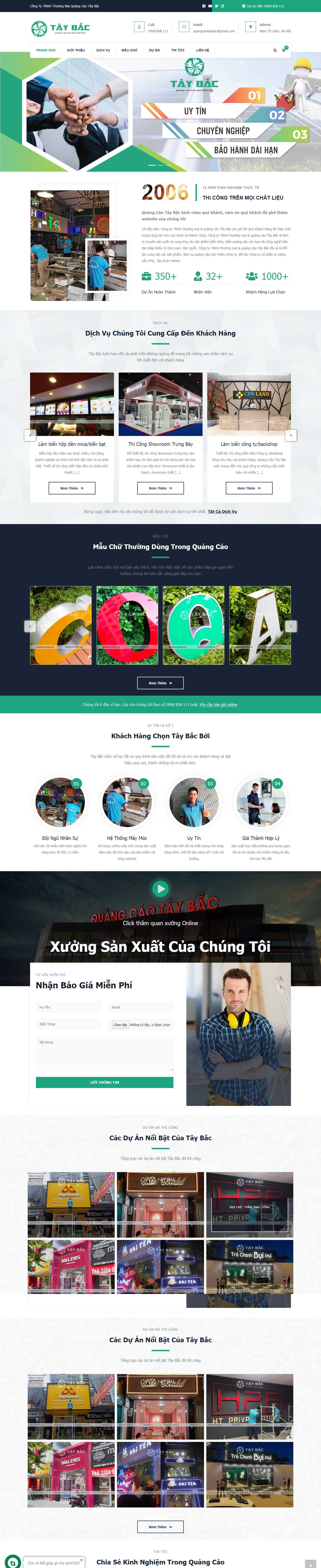 Thiết kế Web làm biển quảng cáo - quangcaotaybac.vn