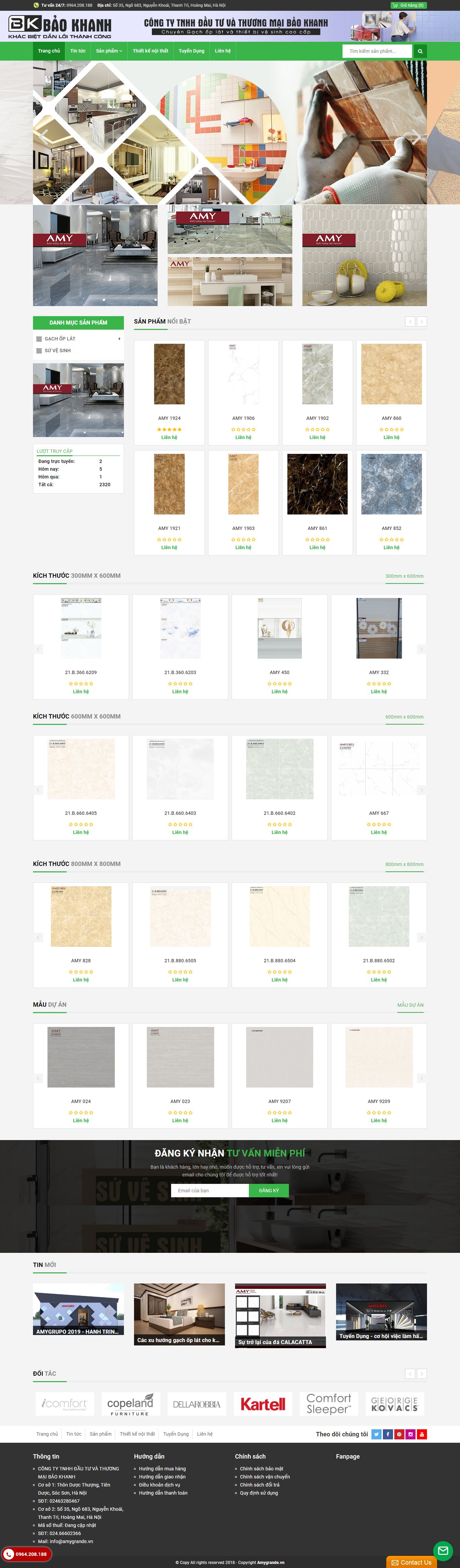 Thiết kế Web gạch đáp ốp lát - amygrande.vn