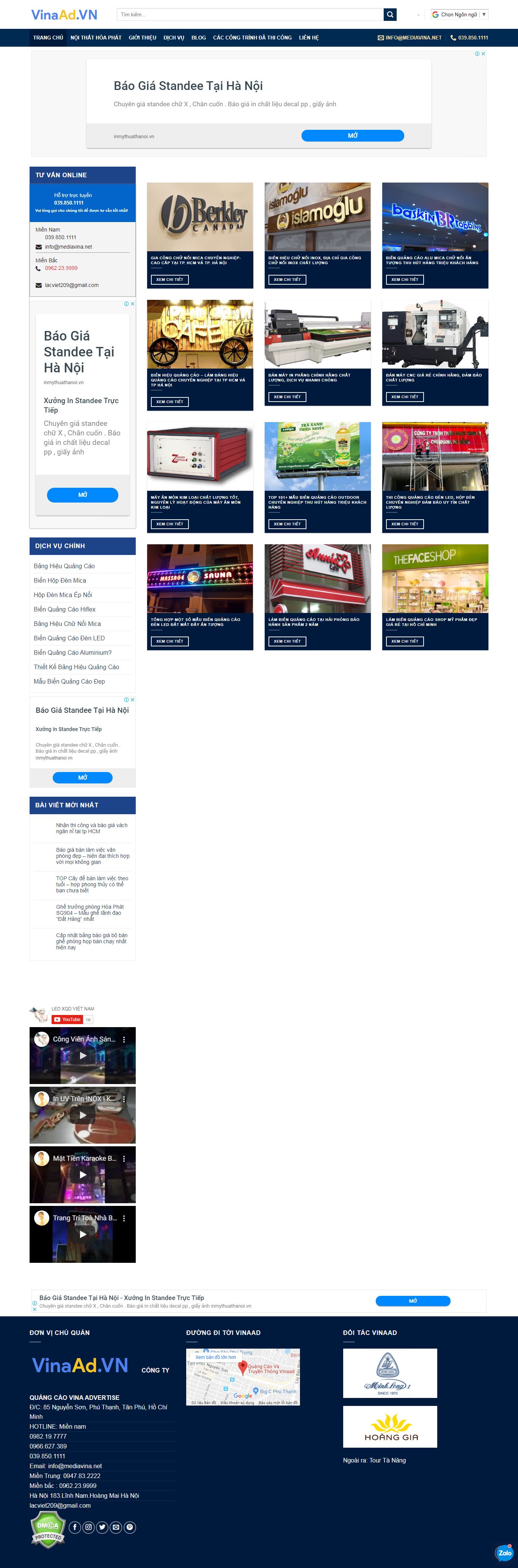 Thiết kế Web biển quảng cáo giá rẻ - vinaad.vn