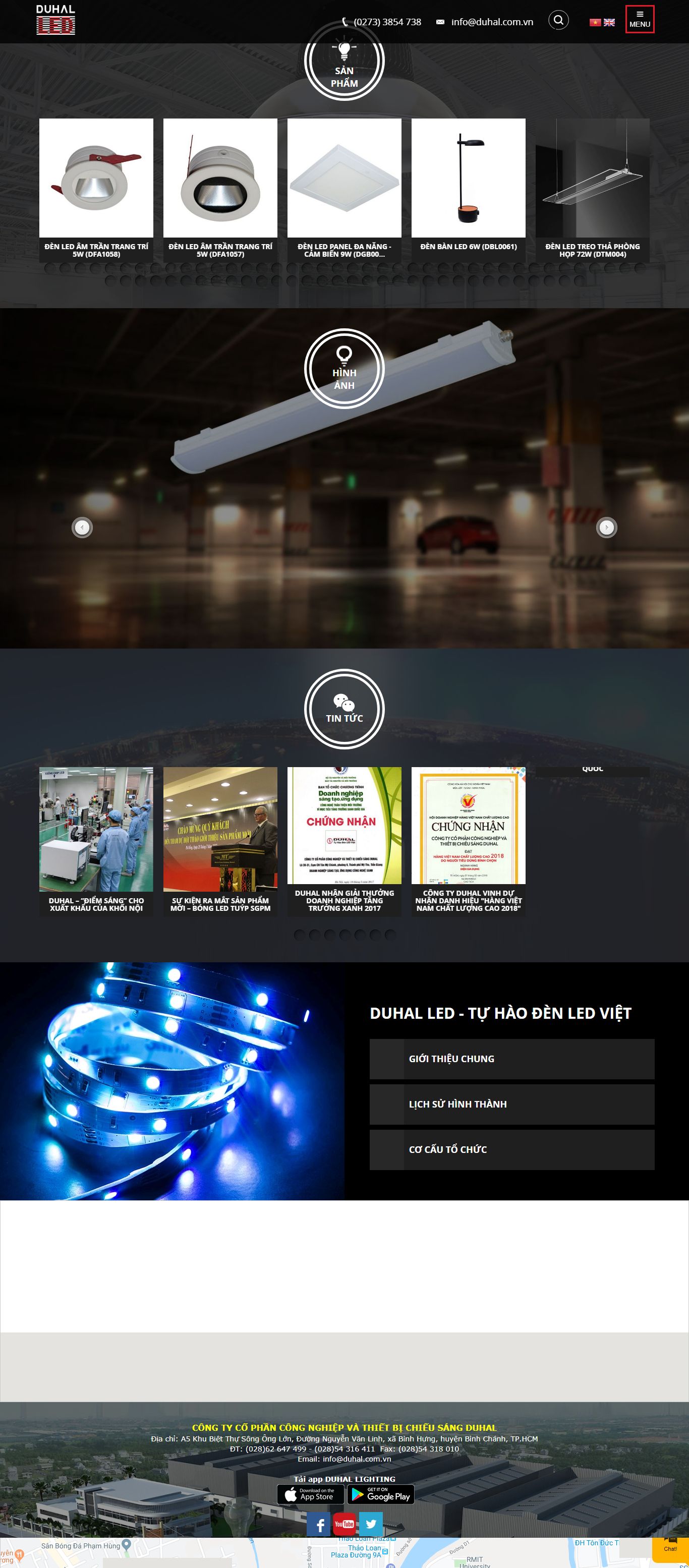 Thiết kế Web đèn led - duhal.com.vn