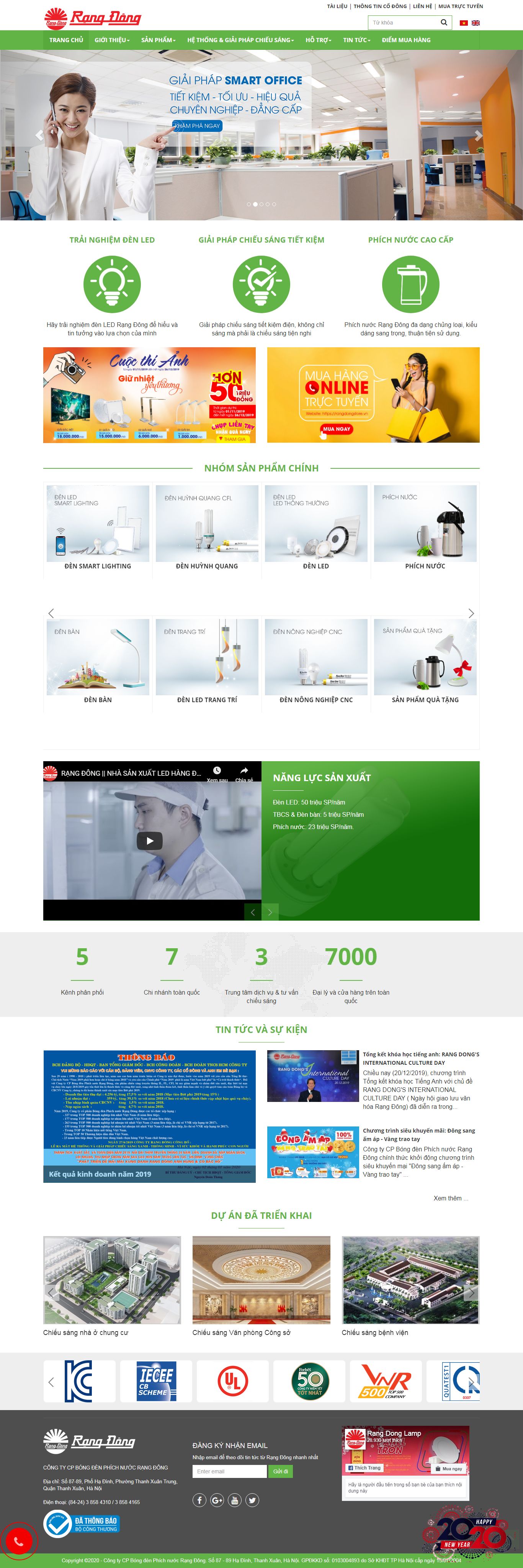 Thiết kế Web đèn led - rangdong.com.vn