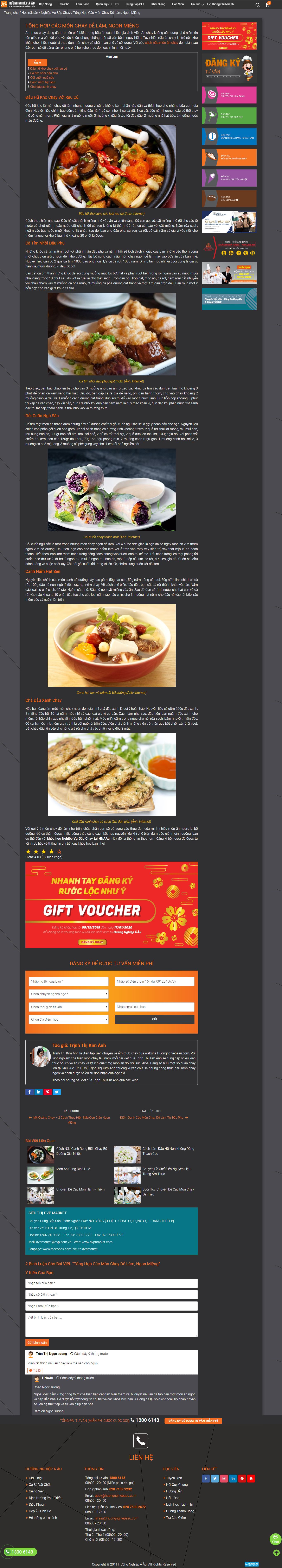 Thiết kế Web bán đồ ăn chay - www.huongnghiepaau.com