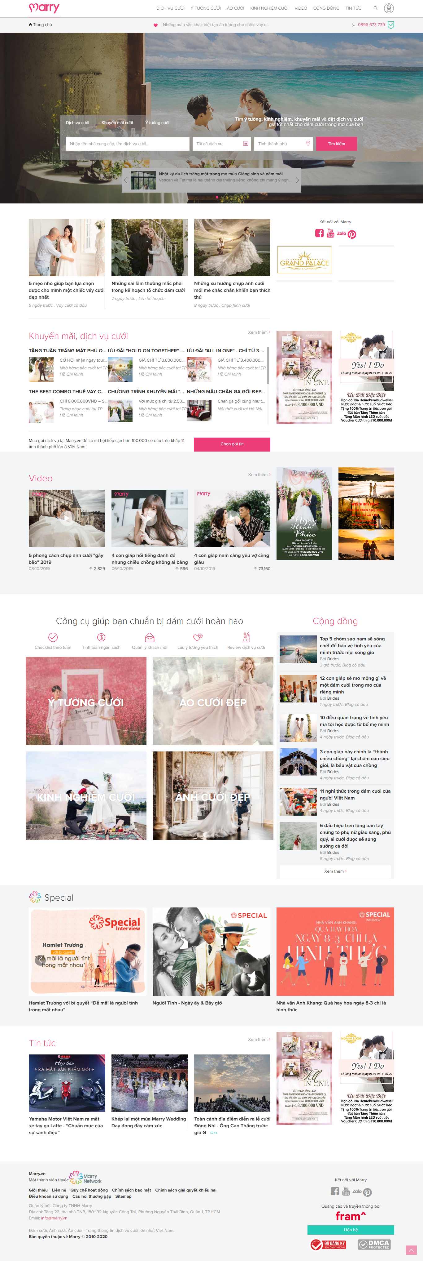 Thiết kế Web dịch vụ cưới hỏi trọn gói - www.marry.vn