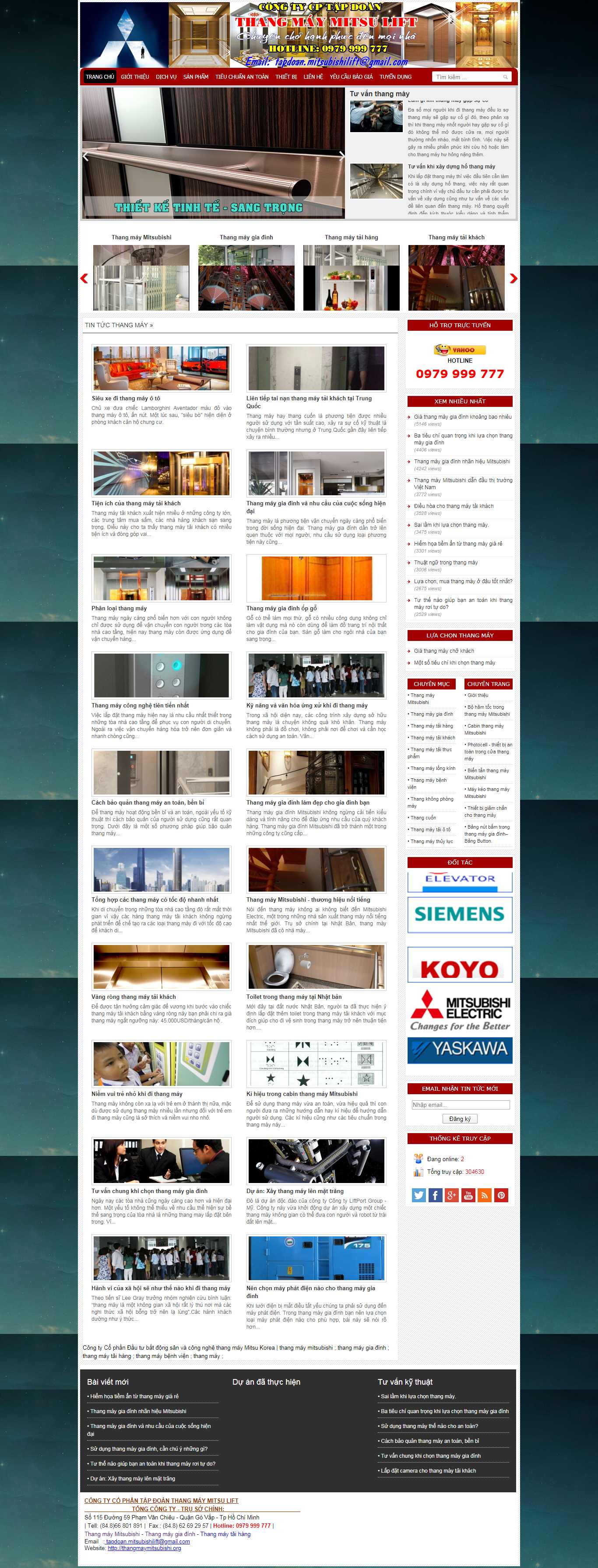Thiết kế Web bán thang máy - thangmaymitsubishi.org
