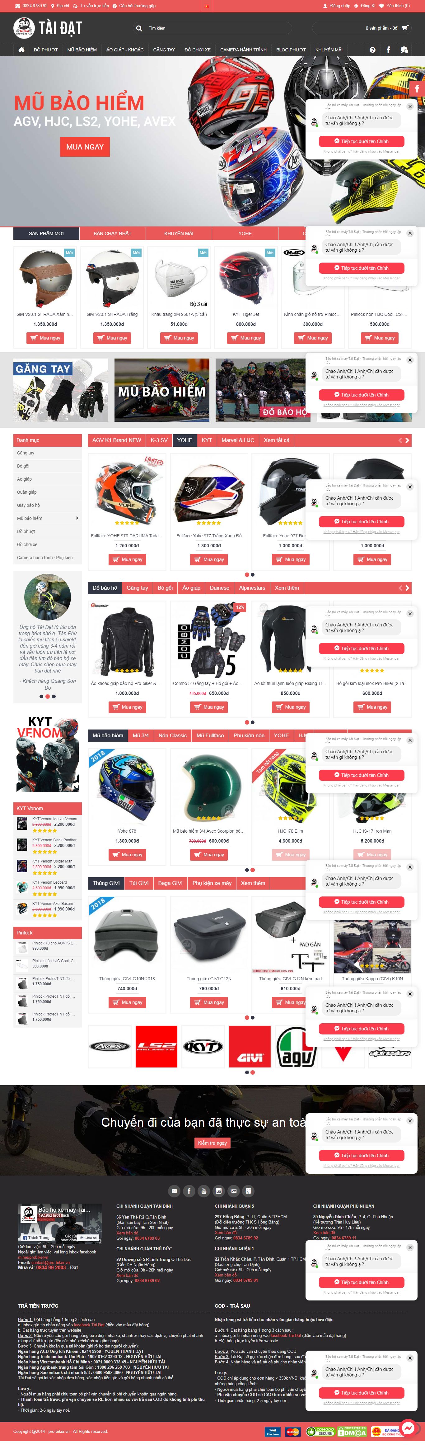 Thiết kế Web bán đồ phượt, vật dụng du lịch bụi - pro-biker.vn