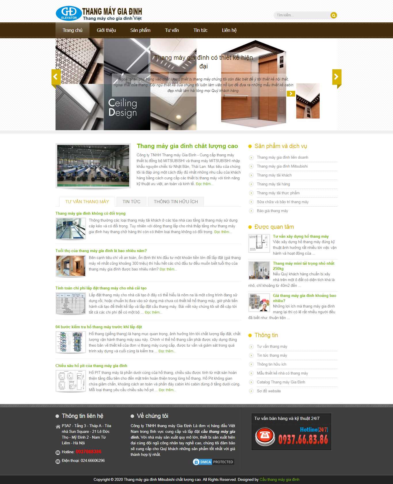 Thiết kế Web bán thang máy - cauthangmay.com