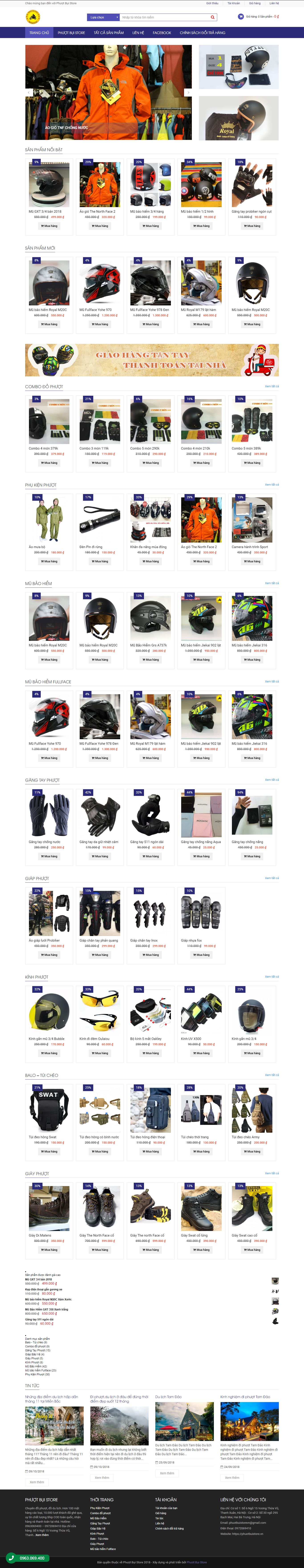 Thiết kế Web bán đồ phượt, vật dụng du lịch bụi - phuotbuistore.vn