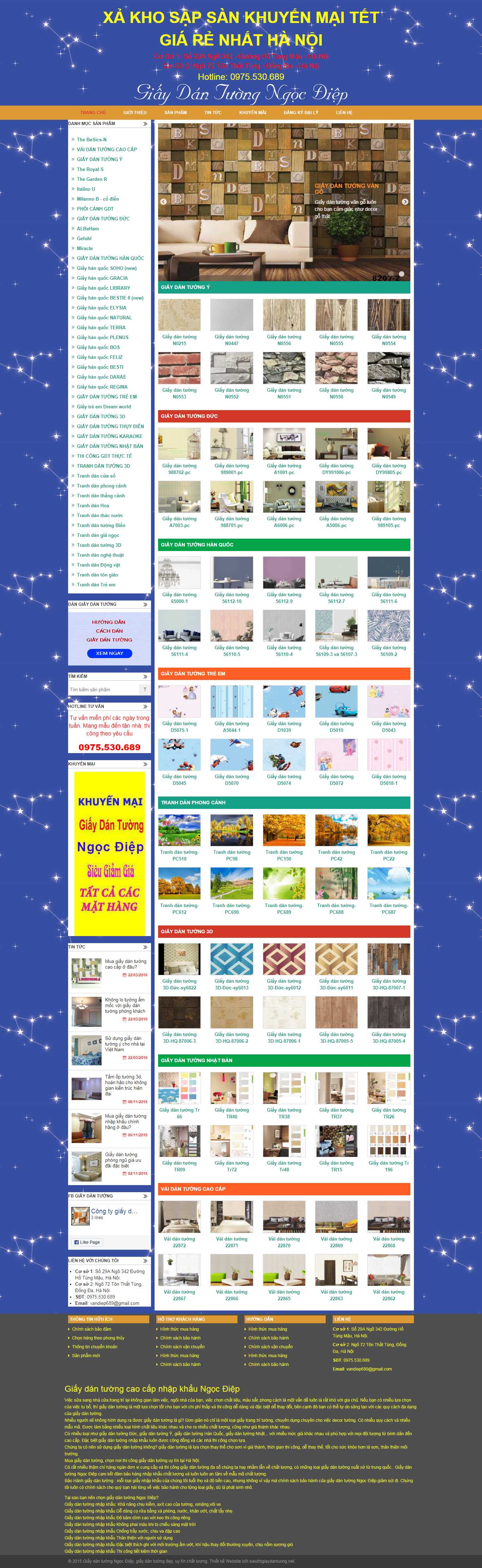 Thiết kế Web giấy dán tường cao cấp - sieuthigiaydantuong.net