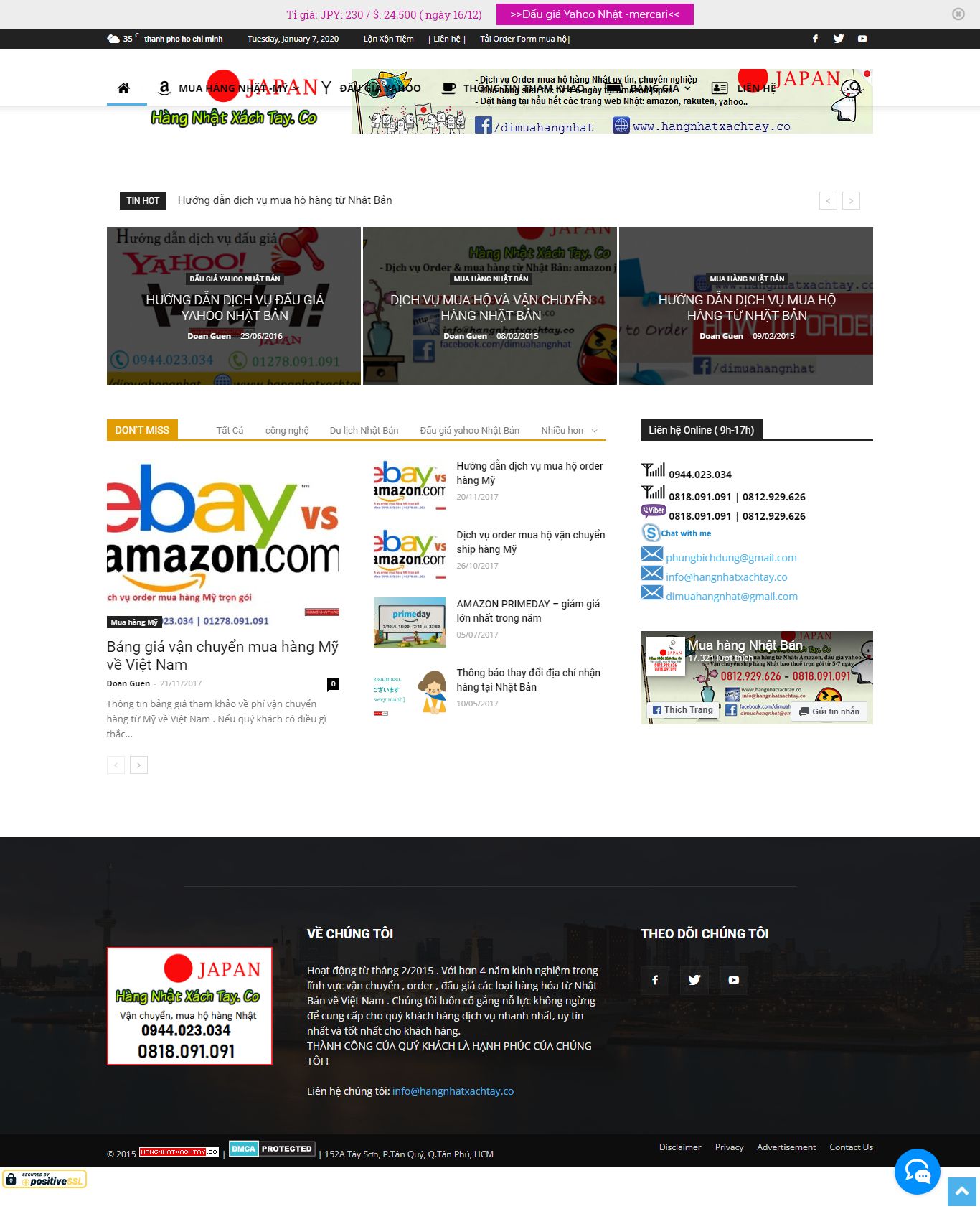 Thiết kế Web bán đồ xách tay, hàng order - hangnhatxachtay.co