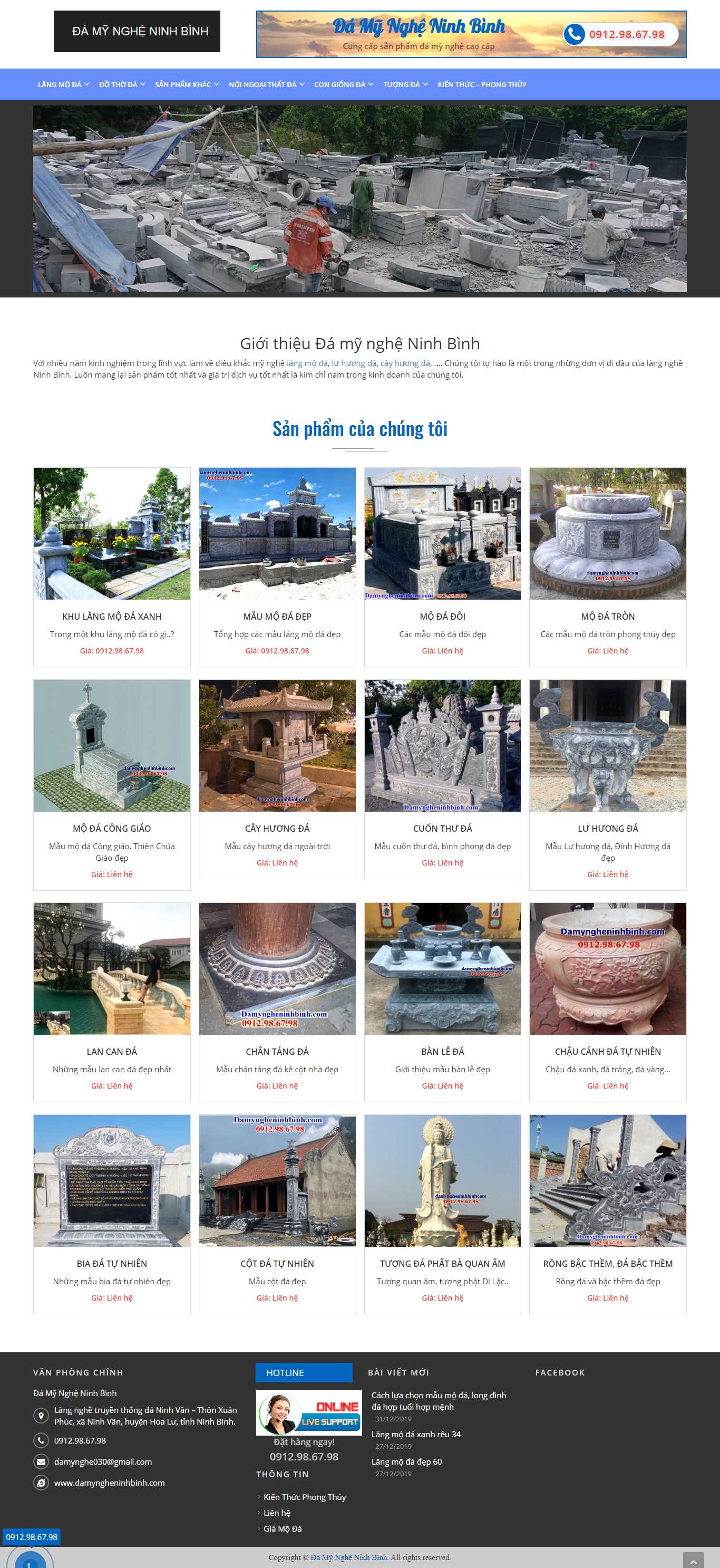 Thiết kế Web đá mỹ nghệ - damyngheninhbinh.com