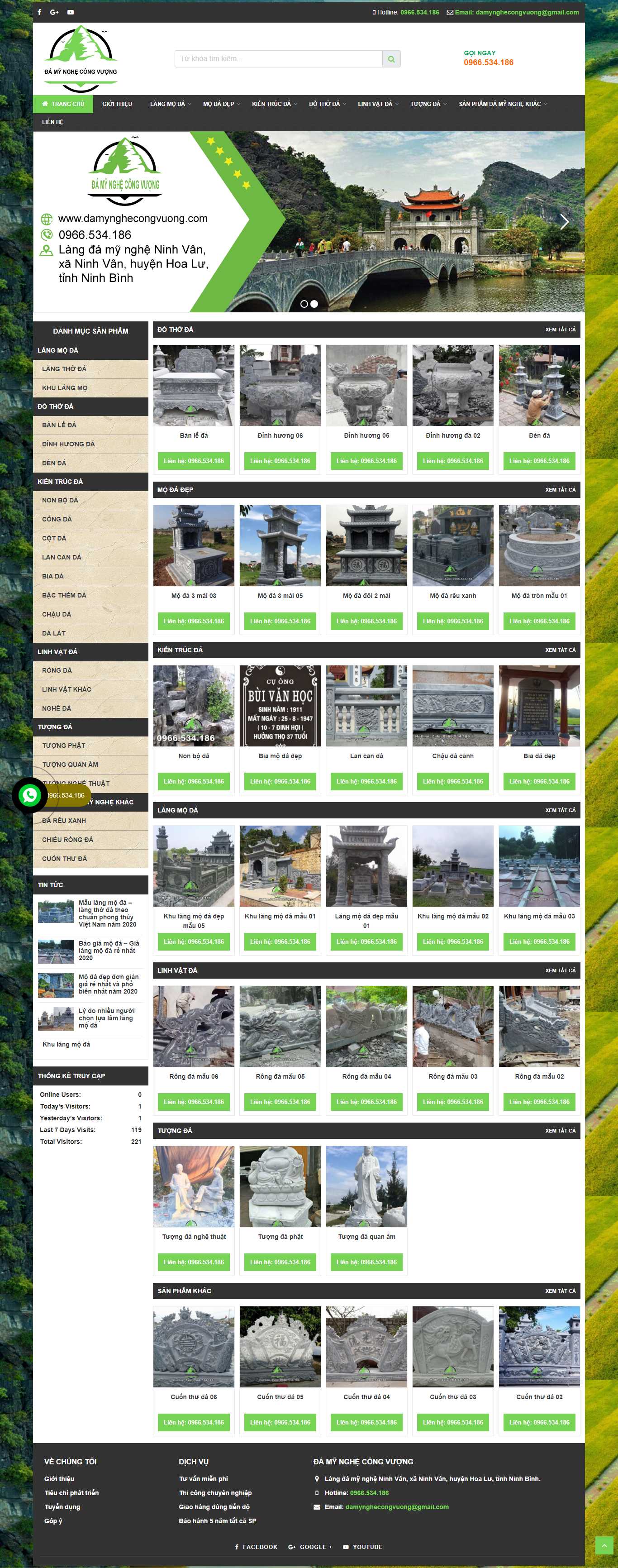 Thiết kế Web đá mỹ nghệ - damynghecongvuong.com