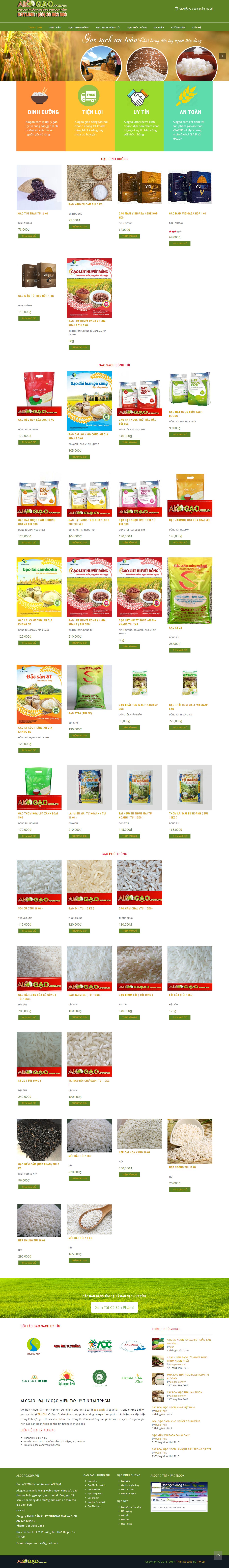 Thiết kế Web bán gạo sạch - alogao.com.vn