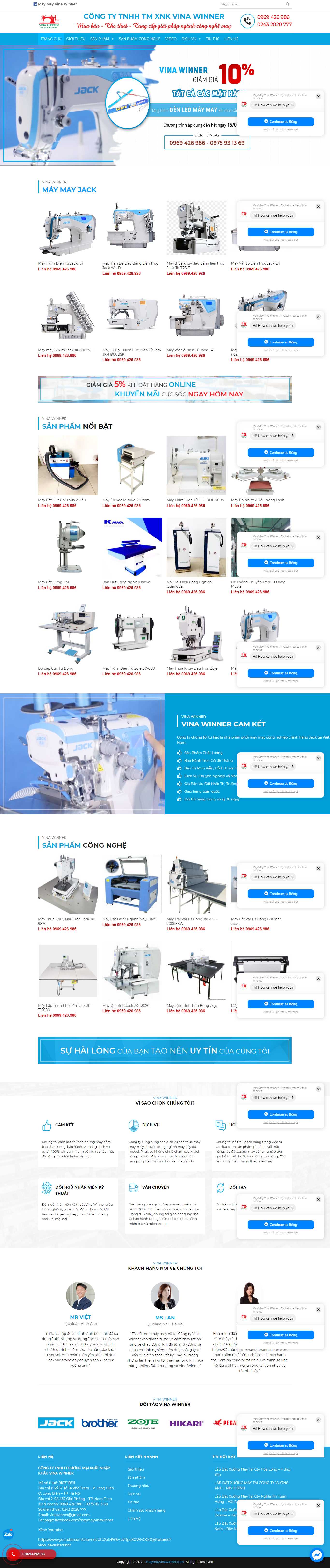 Thiết kế Web máy may gia đình, công nghiệp - maymayvinawinner.com