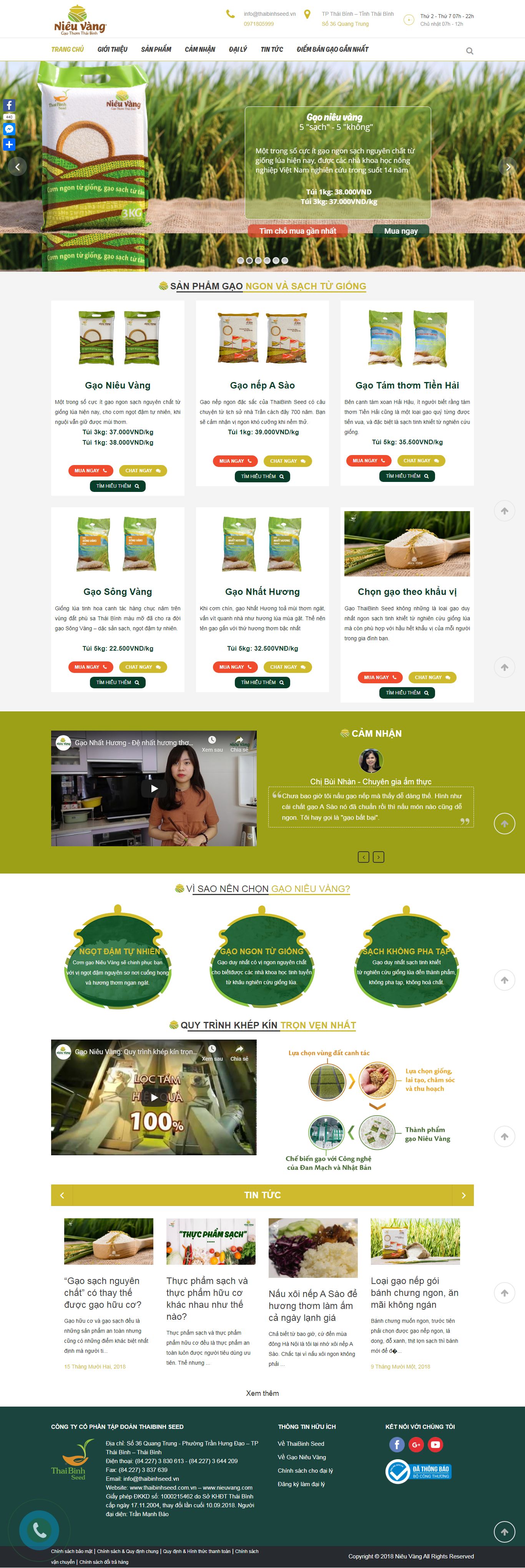 Thiết kế Web bán gạo sạch - nieuvang.com