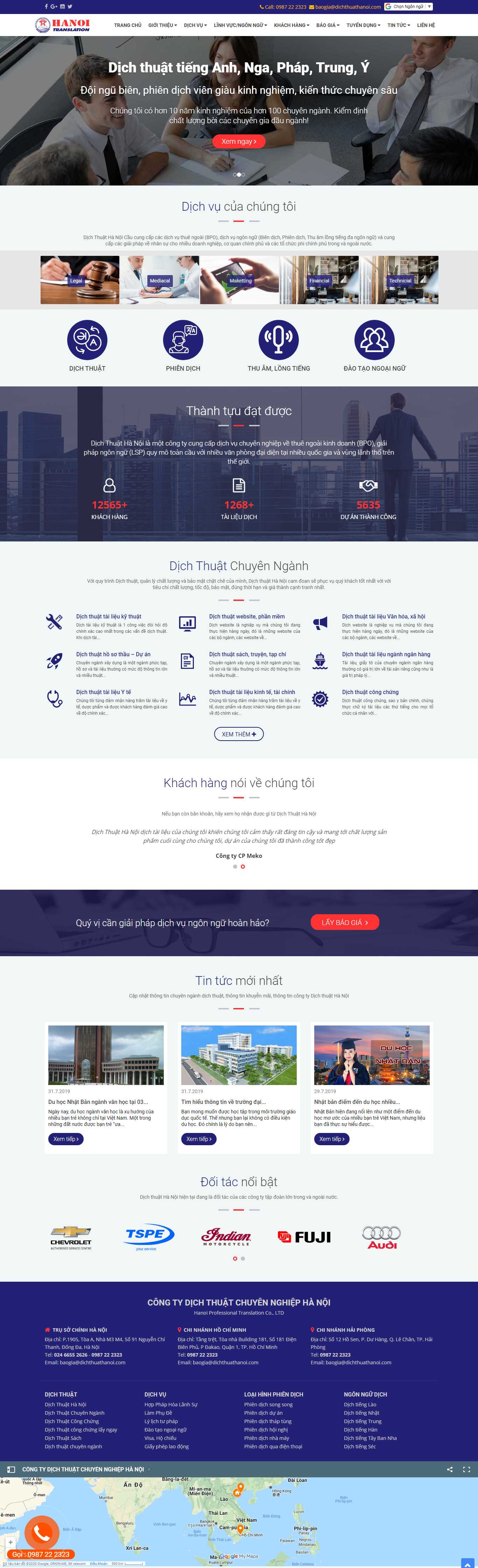 Thiết kế Web dịch thuật công chứng - www.dichthuathanoi.com
