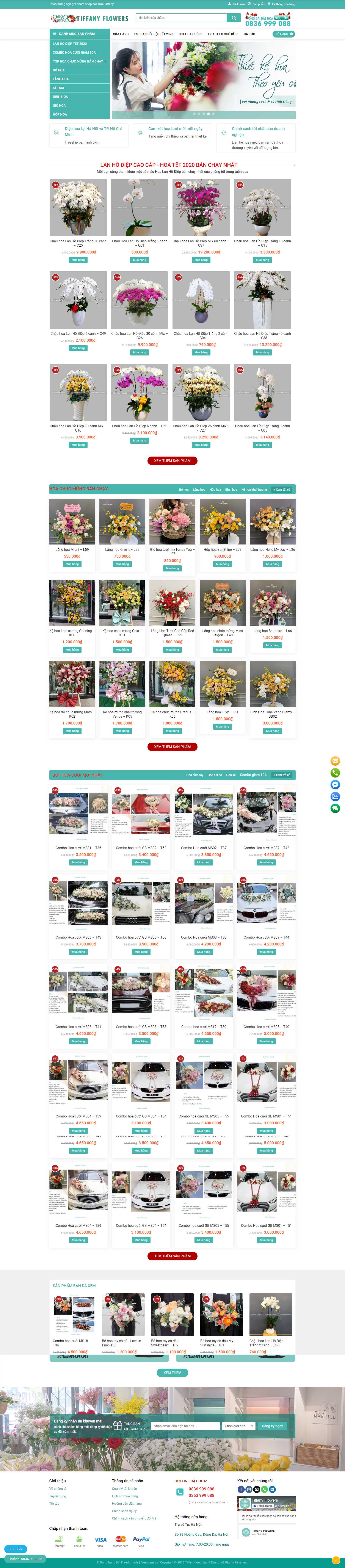 Thiết kế web wordpress - flowers.tiffanyvn.com
