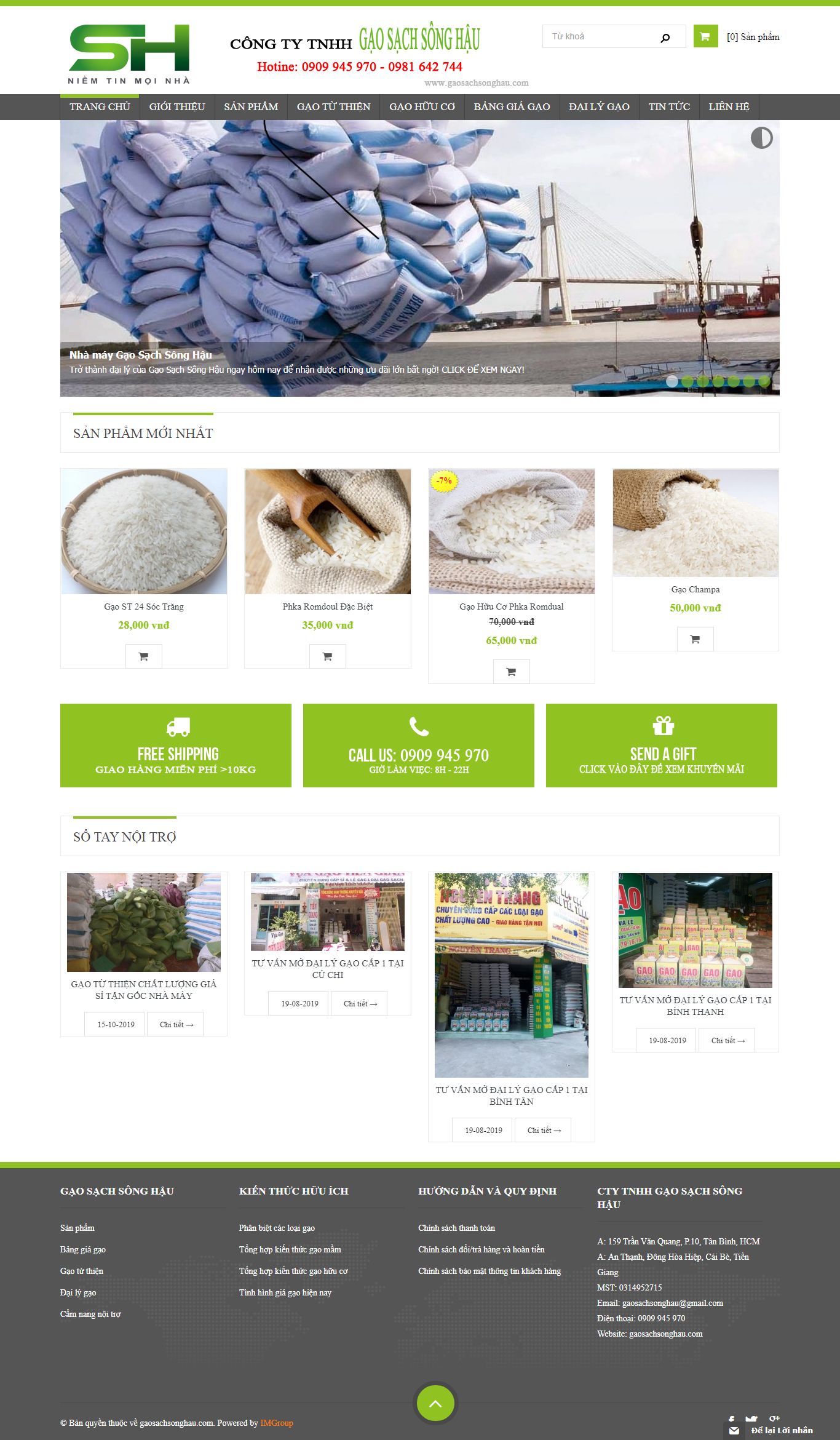 Thiết kế Web bán gạo sạch - gaosachsonghau.com