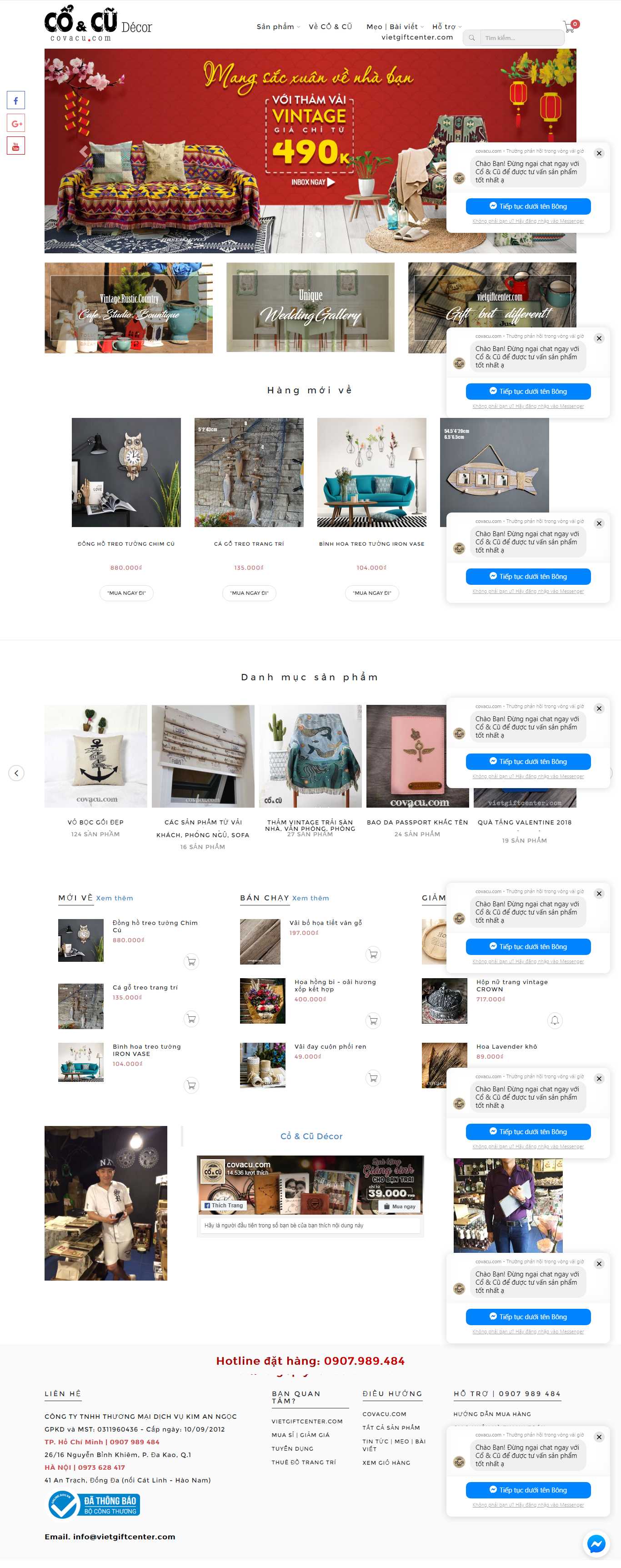 Thiết kế Web bán đồ handmade - covacu.com