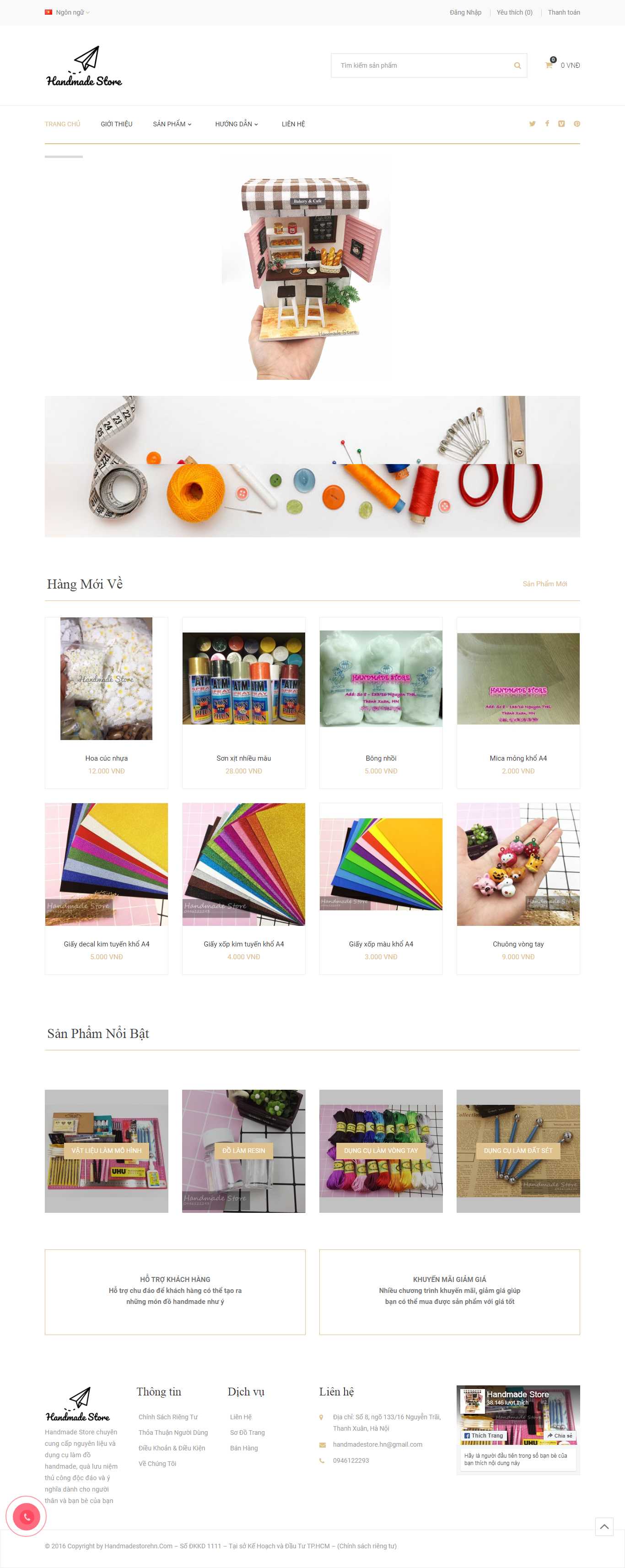 Thiết kế Web bán đồ handmade - handmadestorehn.com