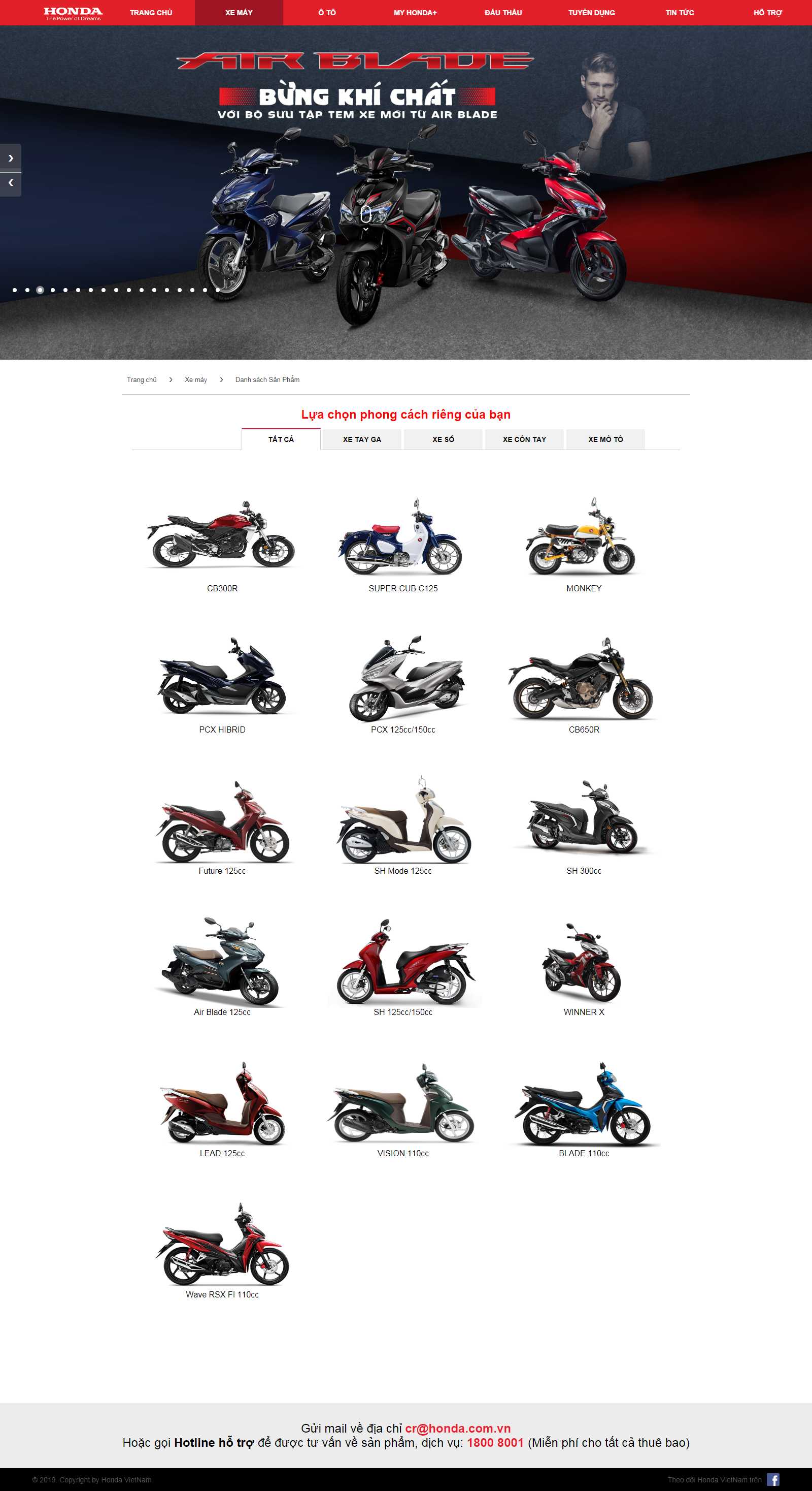 Thiết kế web magento - www.honda.com.vn