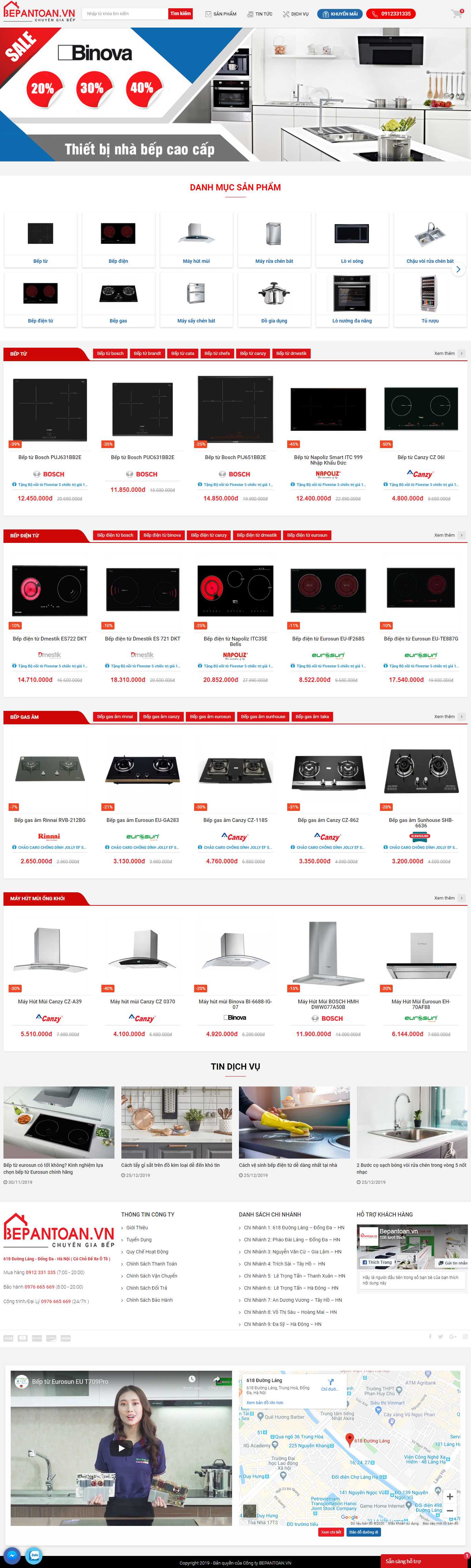Thiết kế Web bán bếp gas - bepantoan.vn