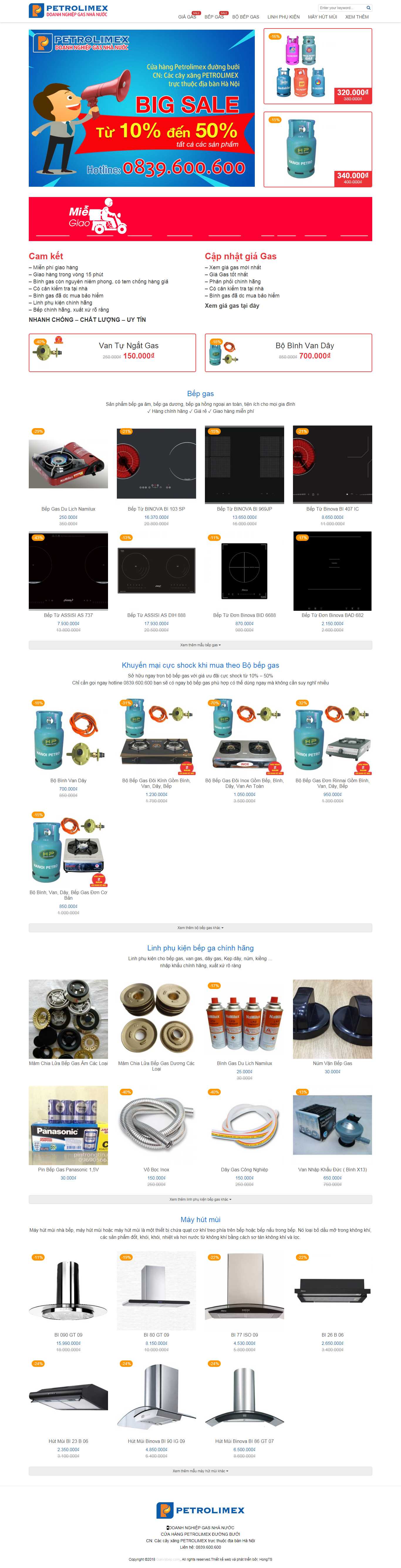 Thiết kế Web bán bếp gas - gasvabep.com