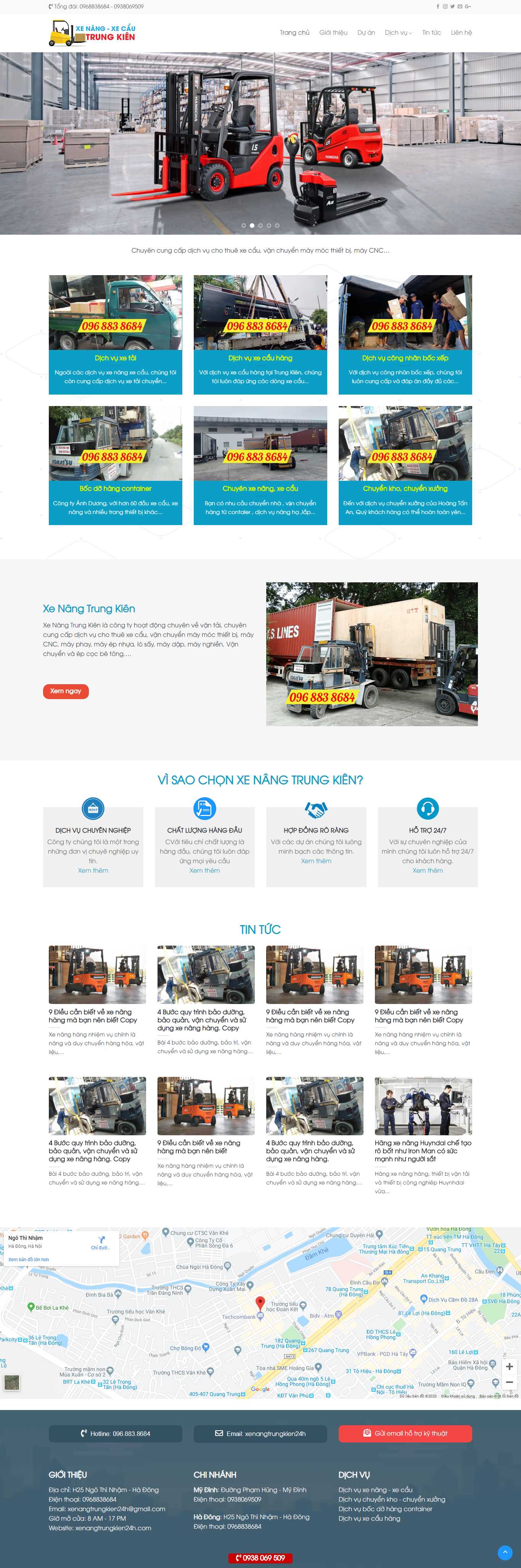Thiết kế Web bán xe nâng - xenangtrungkien24h.com
