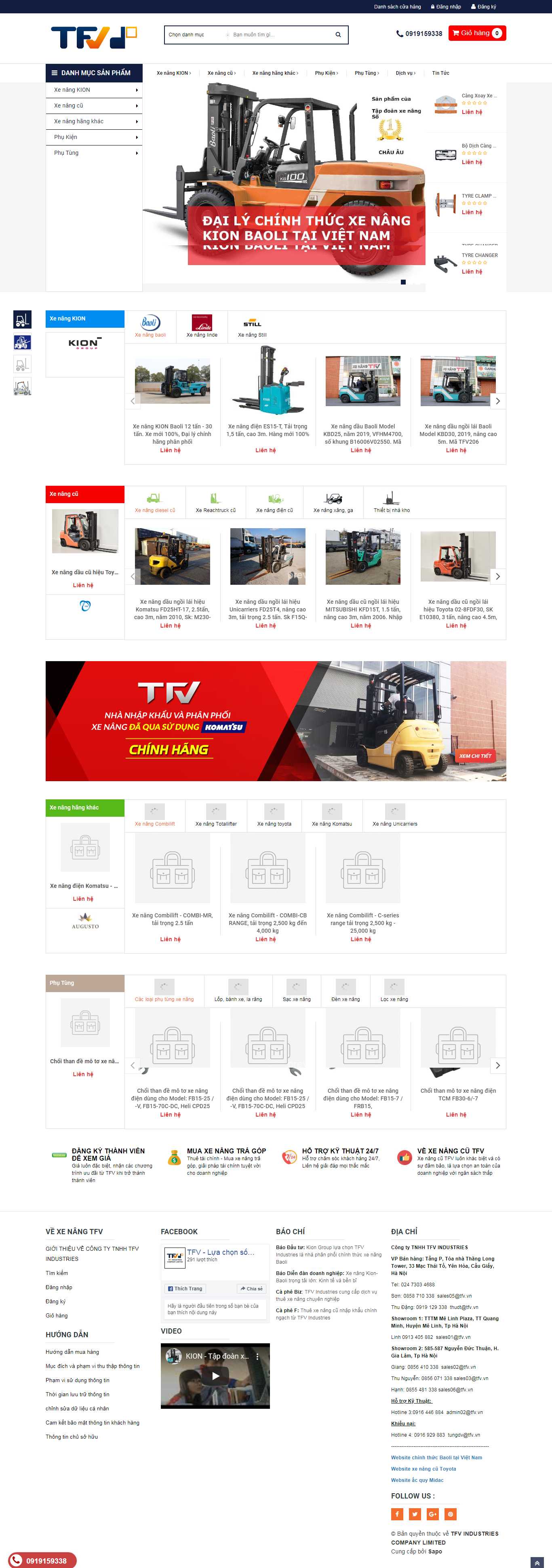 Thiết kế Web bán xe nâng - tfv.vn