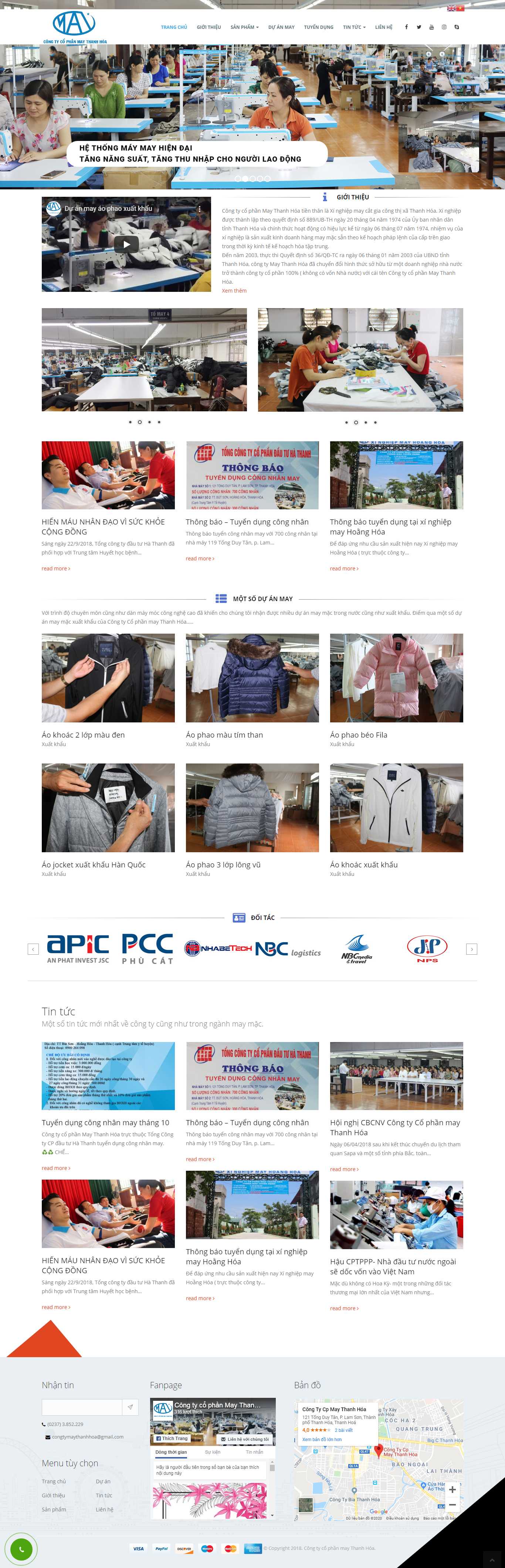 Thiết kế Web công ty may - maythanhhoa.vn