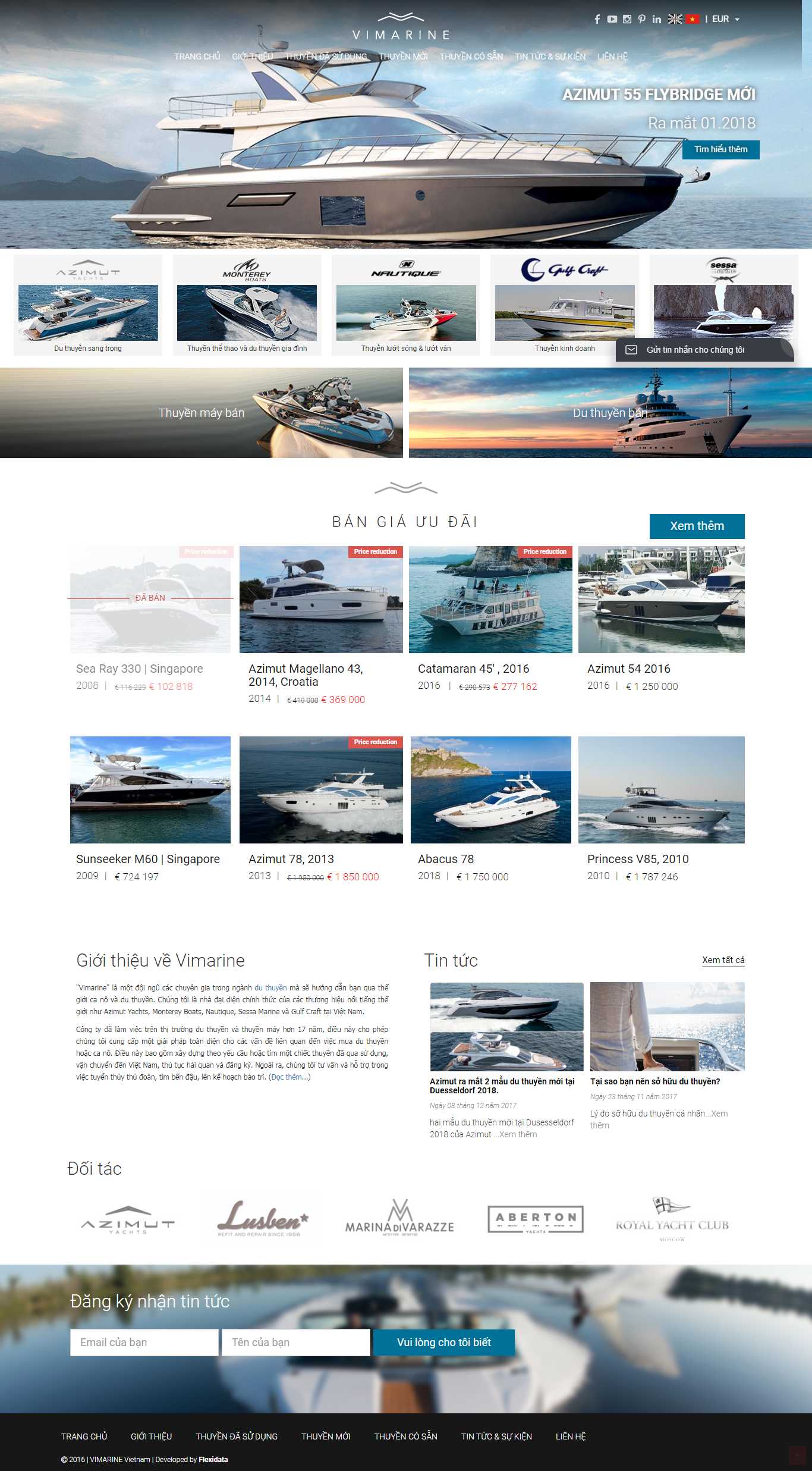 Thiết kế Web bán du thuyền cano - vimarine.com.vn