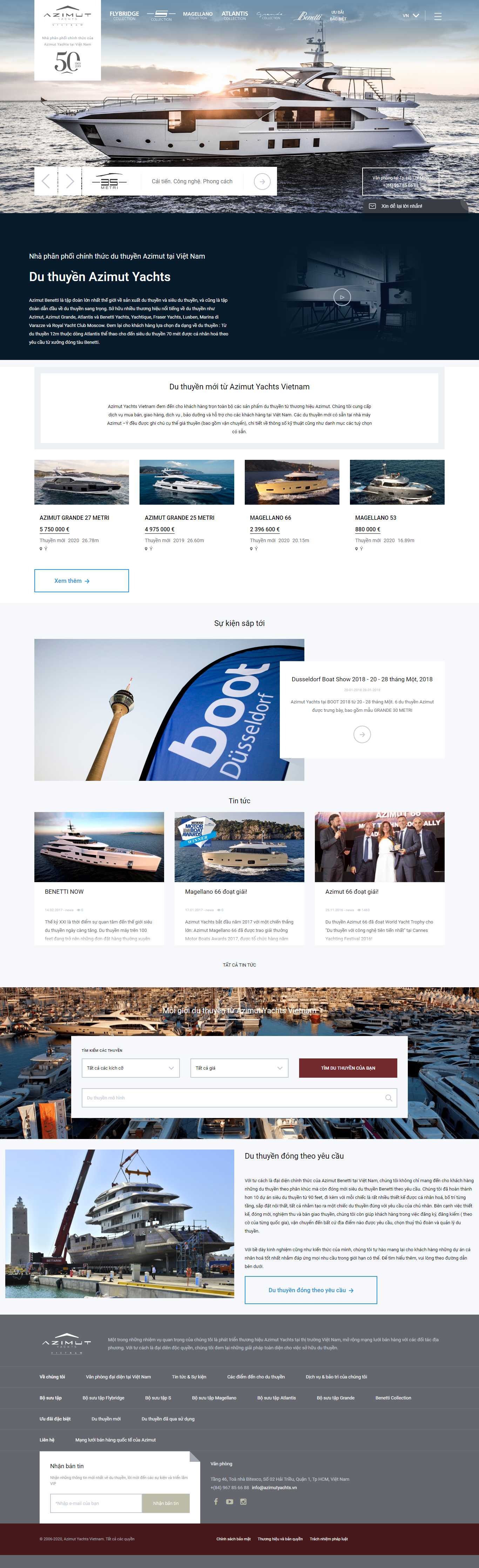Thiết kế Web bán du thuyền cano - www.azimutyachts.vn