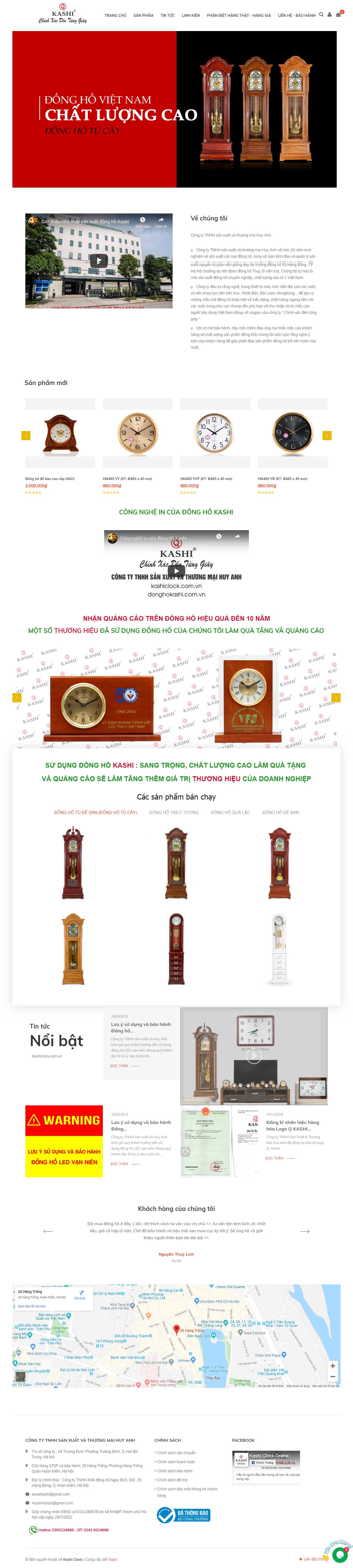 Thiết kế Web đồng hồ treo tường - kashiclock.com.vn