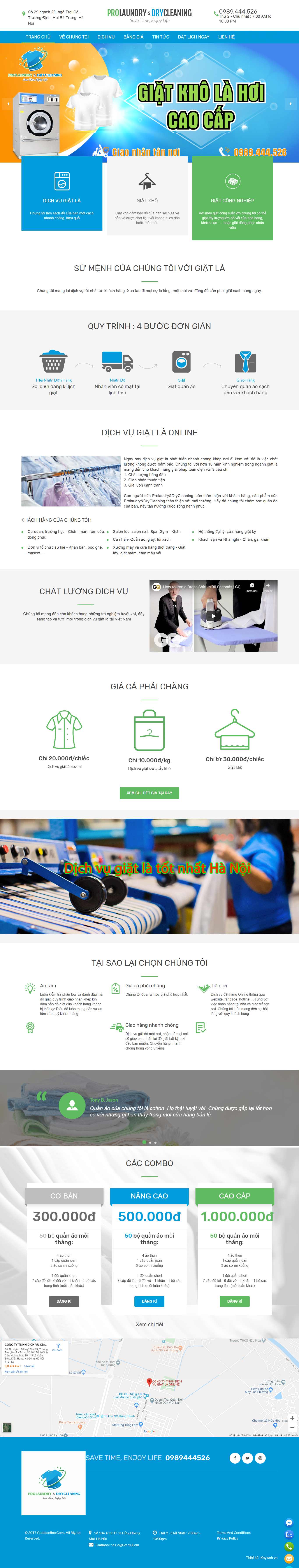 Thiết kế Web giặt là công nghiệp - giatlaonline.com