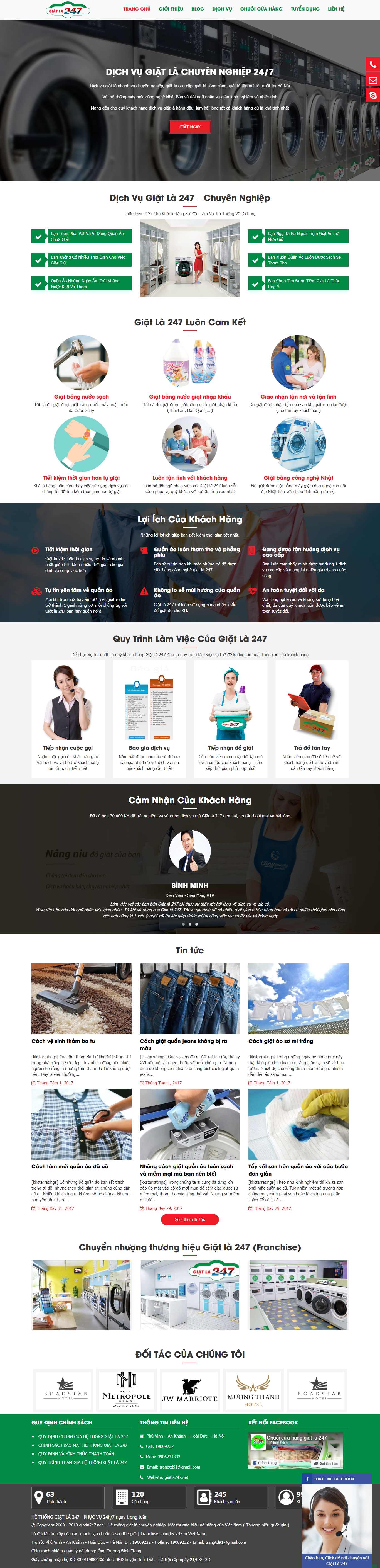 Thiết kế Web giặt là công nghiệp - giatla247.net