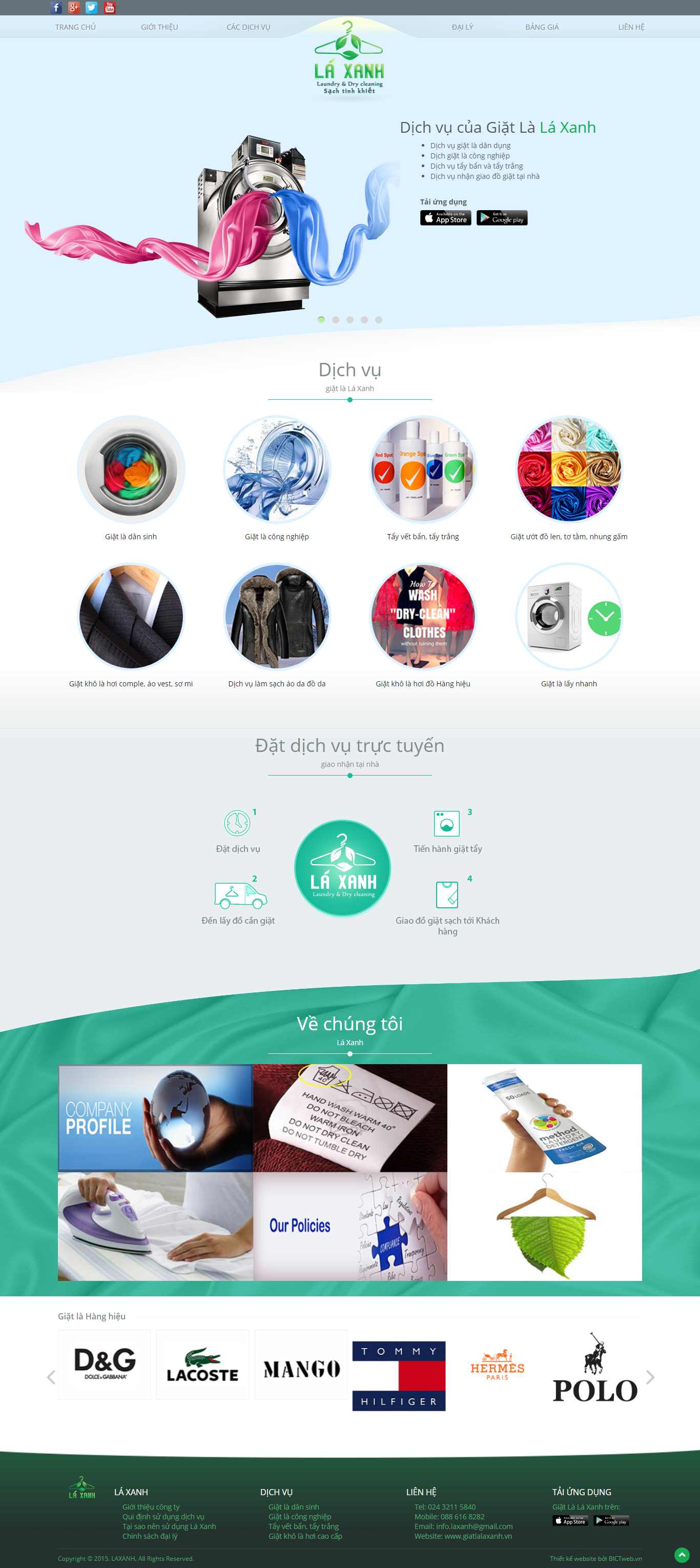 Thiết kế Web giặt là công nghiệp - giatlalaxanh.vn