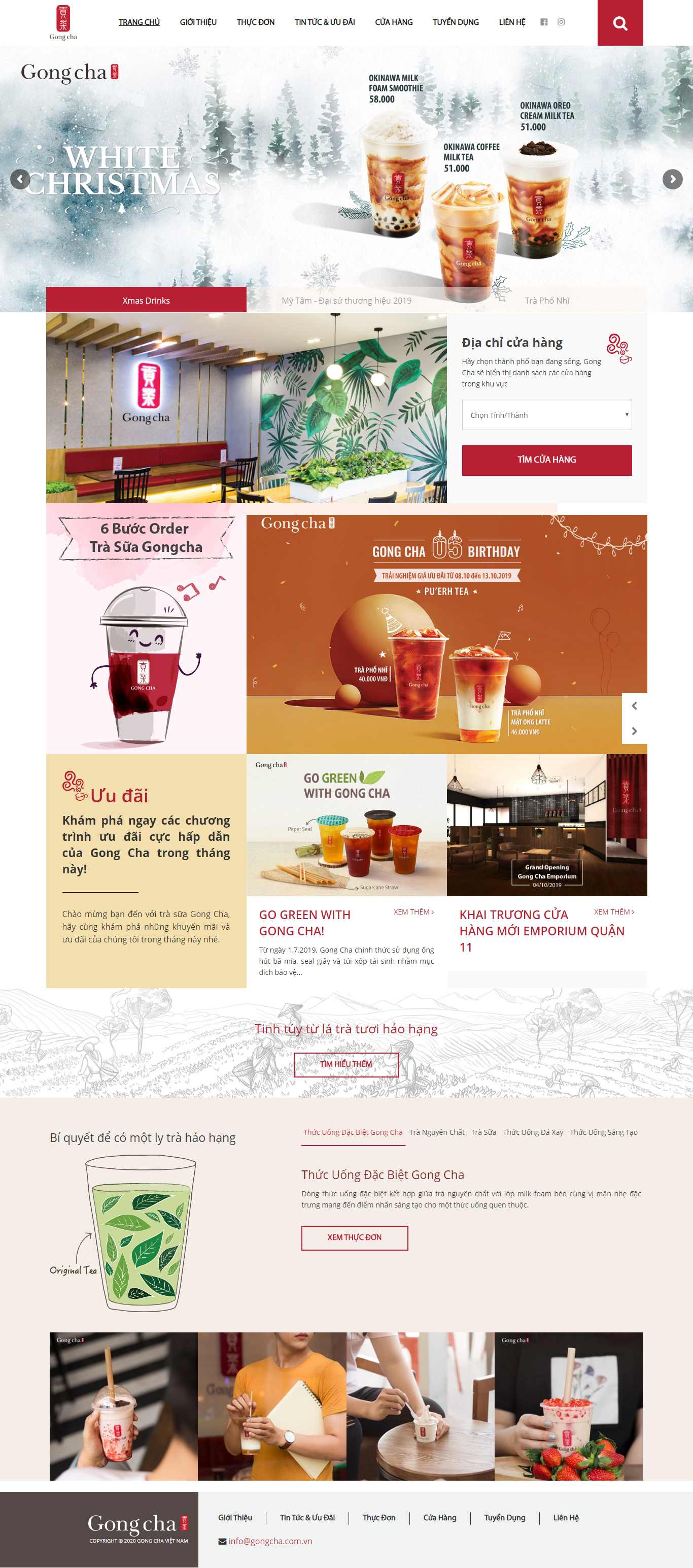 Thiết kế Web quán trà sữa - gongcha.com.vn